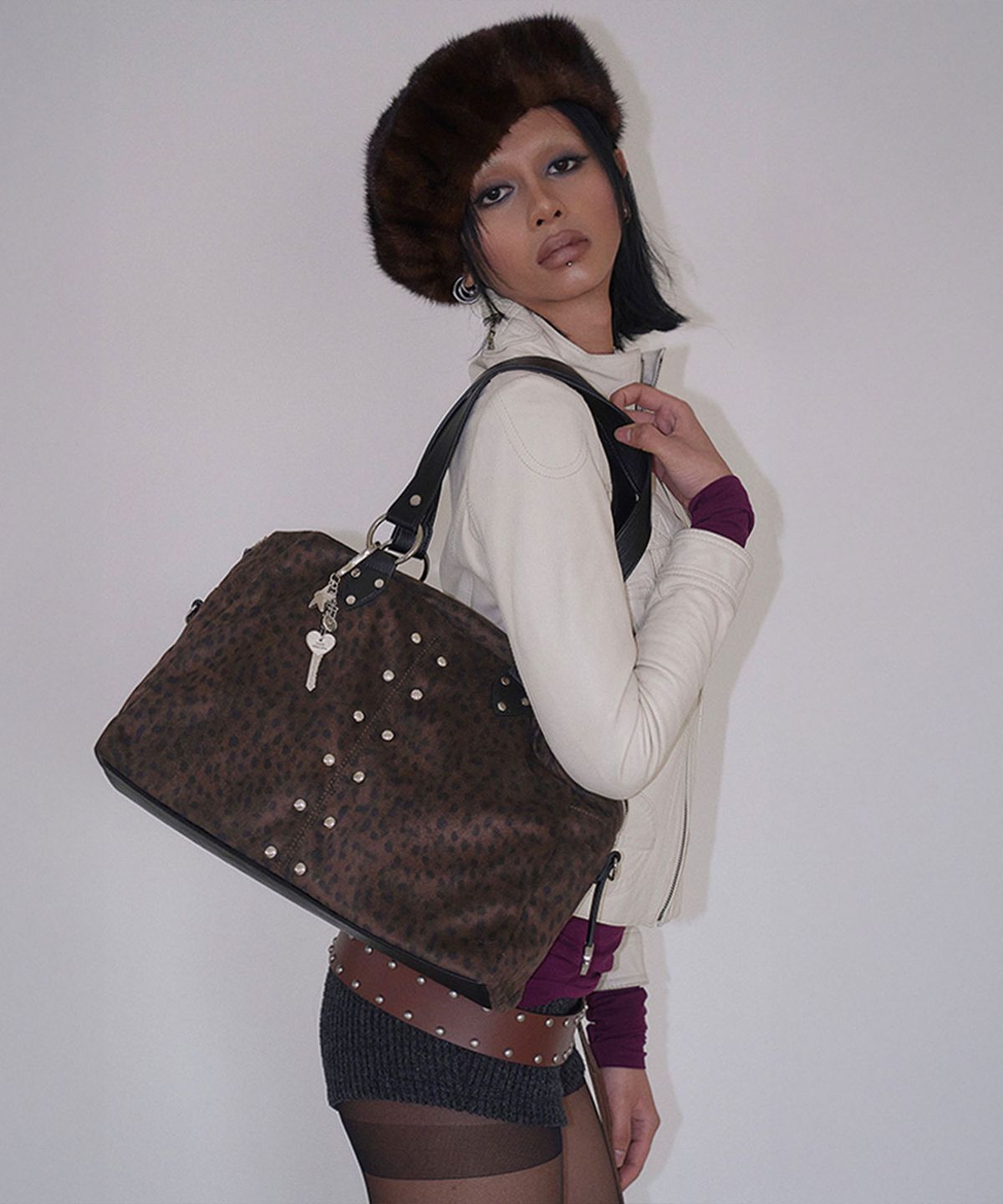 샌드뮤지엄(SAND MUSEUM) MAGAZINE BAG [Leopard Brown]