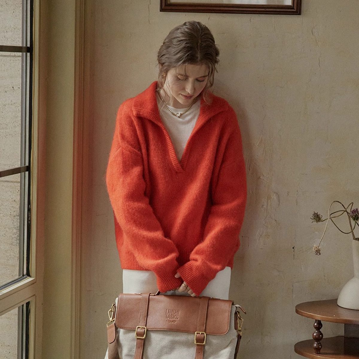 프라우드 마리(PROUD MARY) PM_V-neck collar pullover sweater_2color