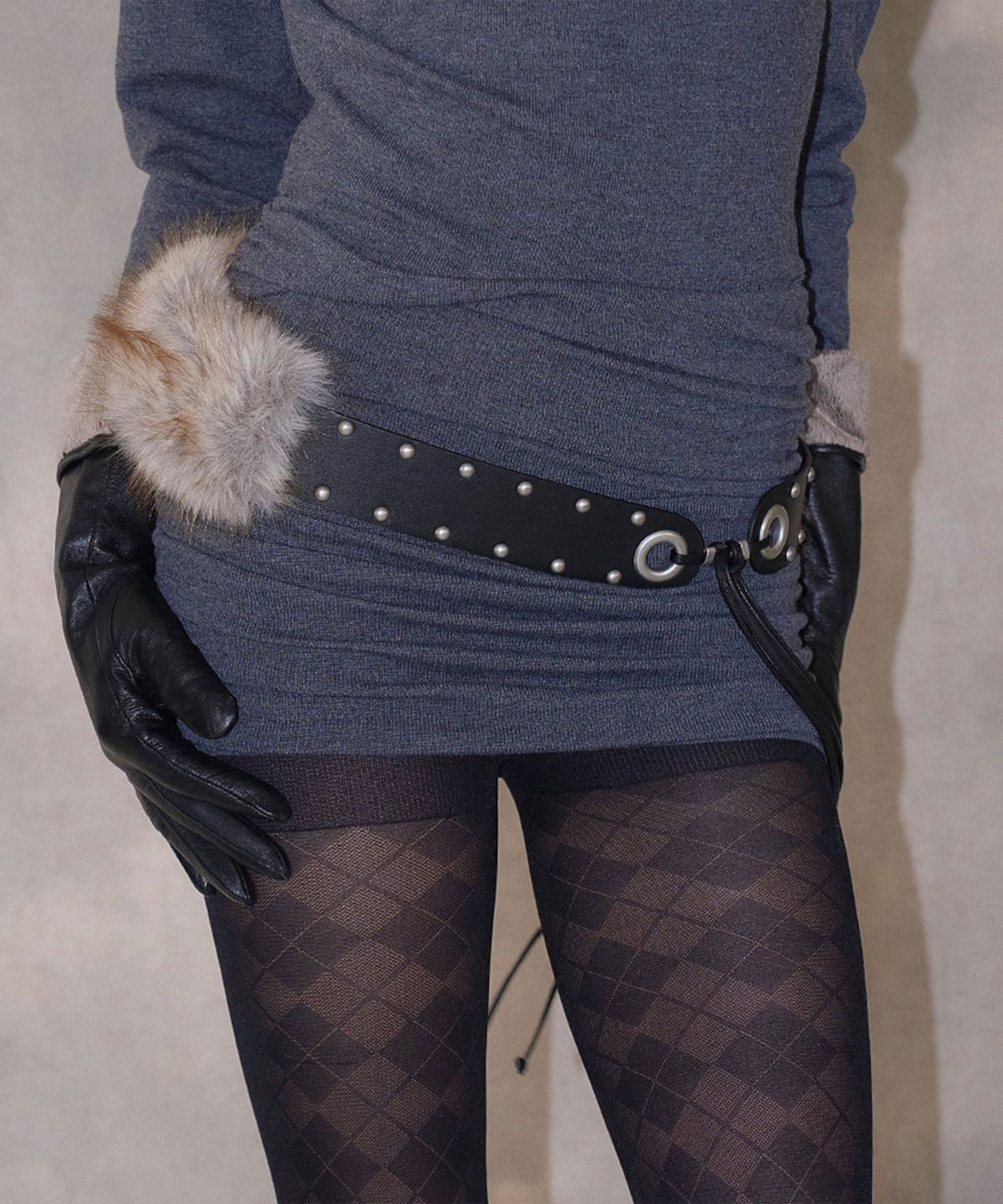 샌드뮤지엄(SAND MUSEUM) 2WAY FUR BELT [Black]