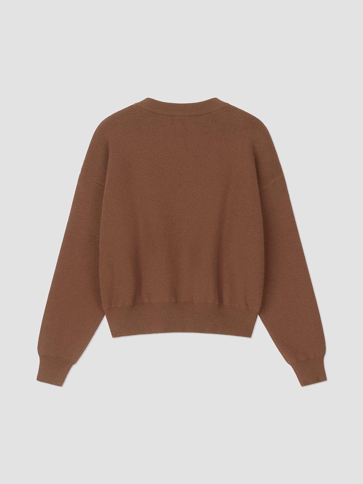 앤하츠(ANNEHEARTS) Rose Sketch Round Knit Brown