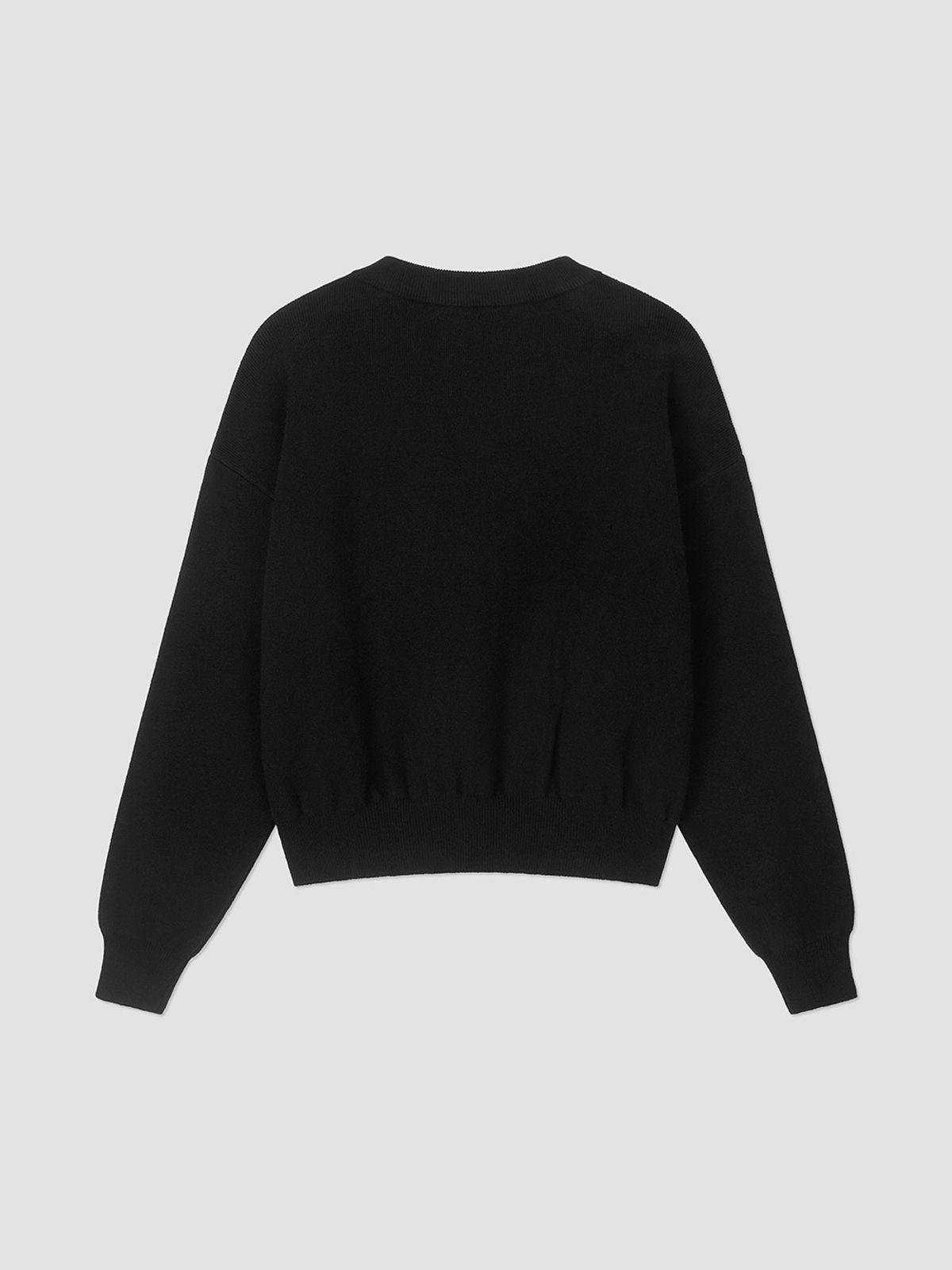 앤하츠(ANNEHEARTS) Rose Sketch Round Knit Black
