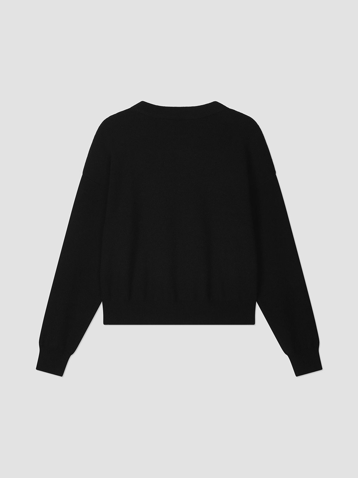 앤하츠(ANNEHEARTS) Heartlogo Round Knit Black