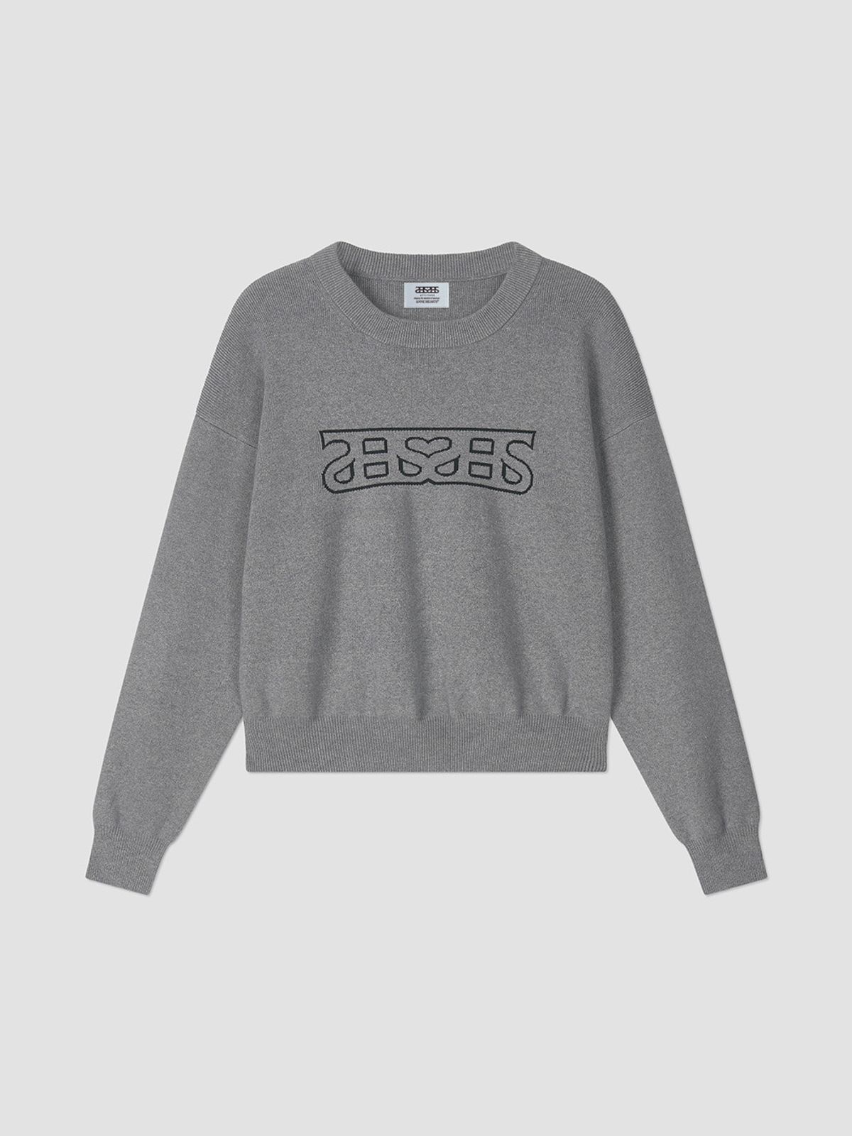 앤하츠(ANNEHEARTS) Heartlogo Round Knit Charcoal