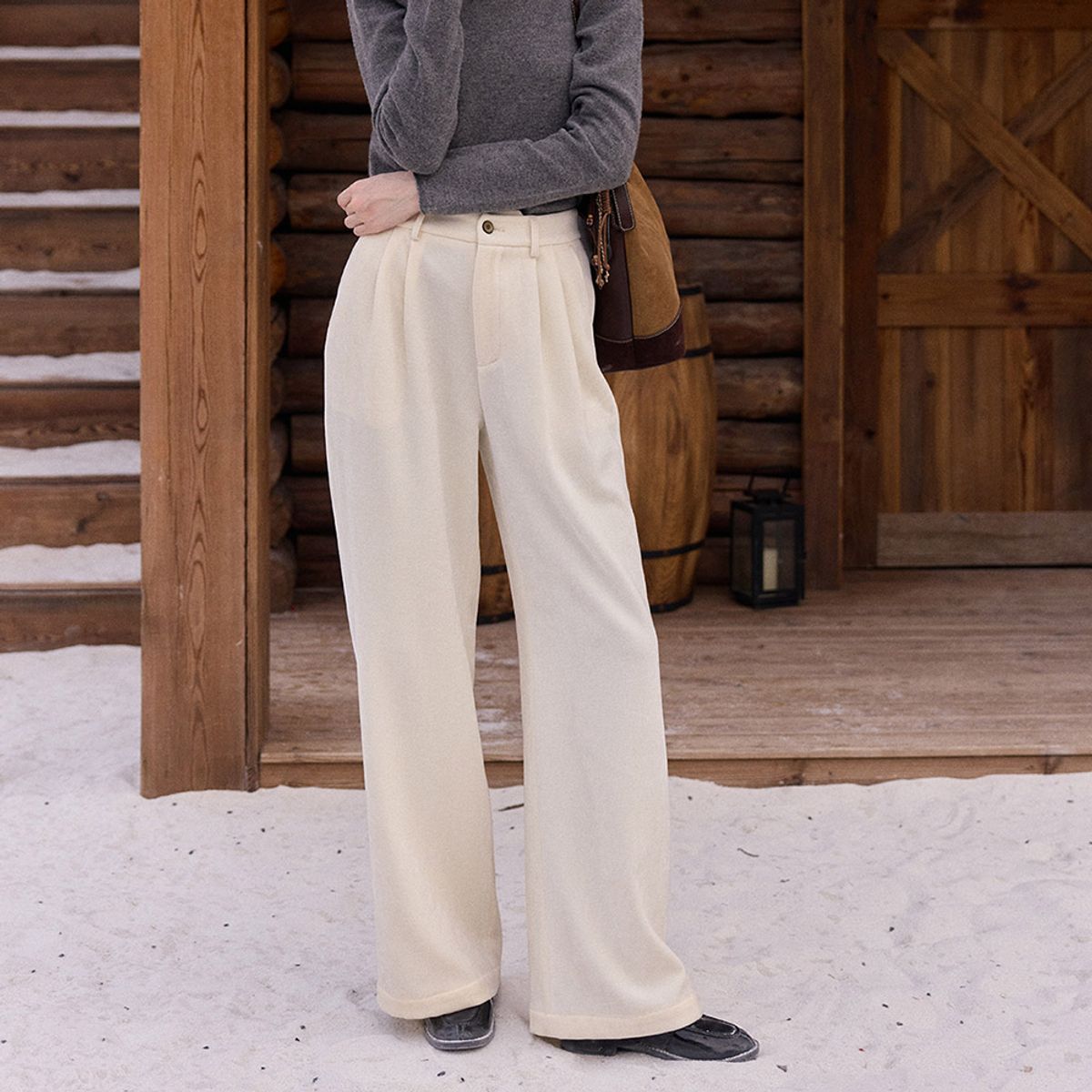 심플레트로(SIMPLE RETRO) SR_Straight drape chenille pants_2color