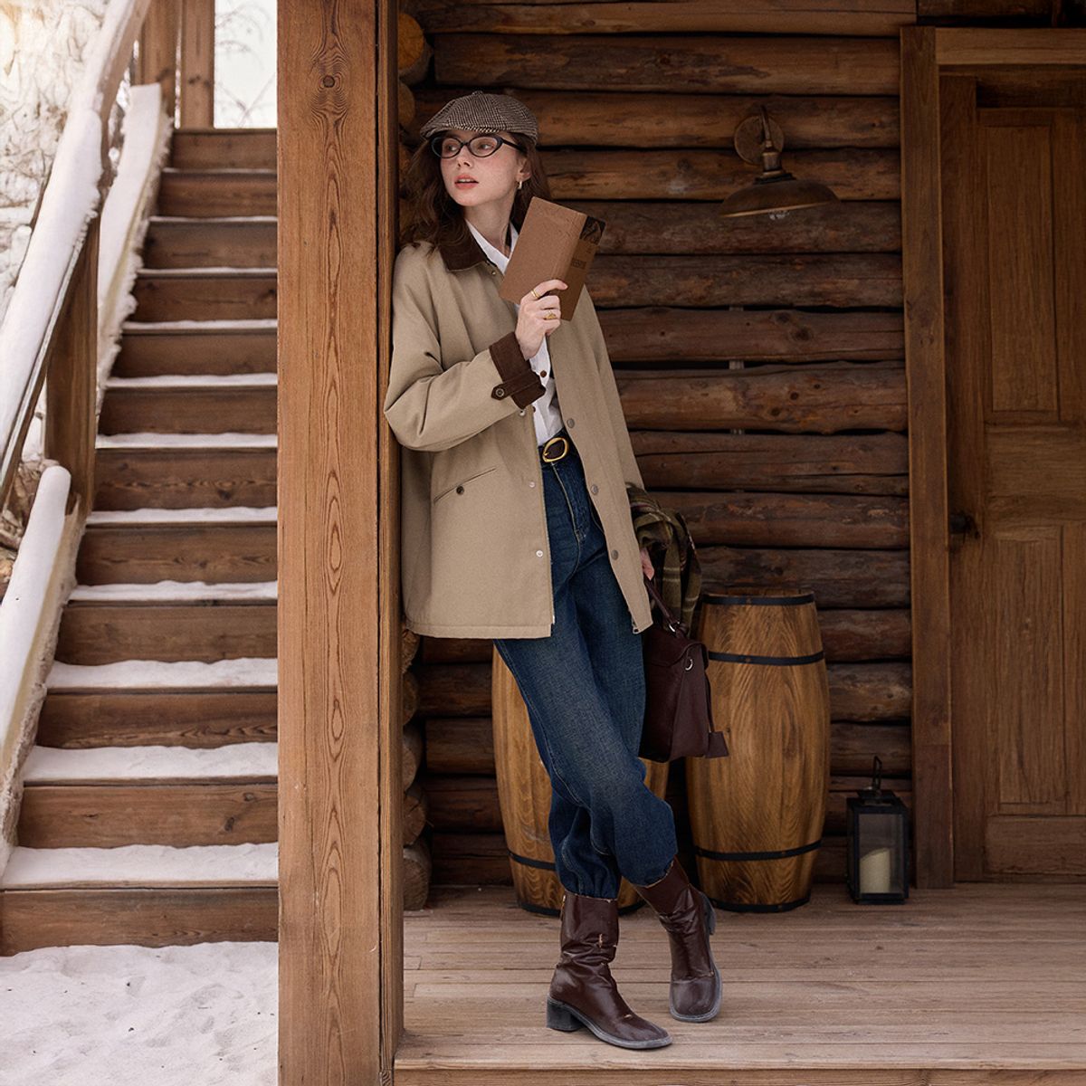 심플레트로(SIMPLE RETRO) SR_Length padded trench coat