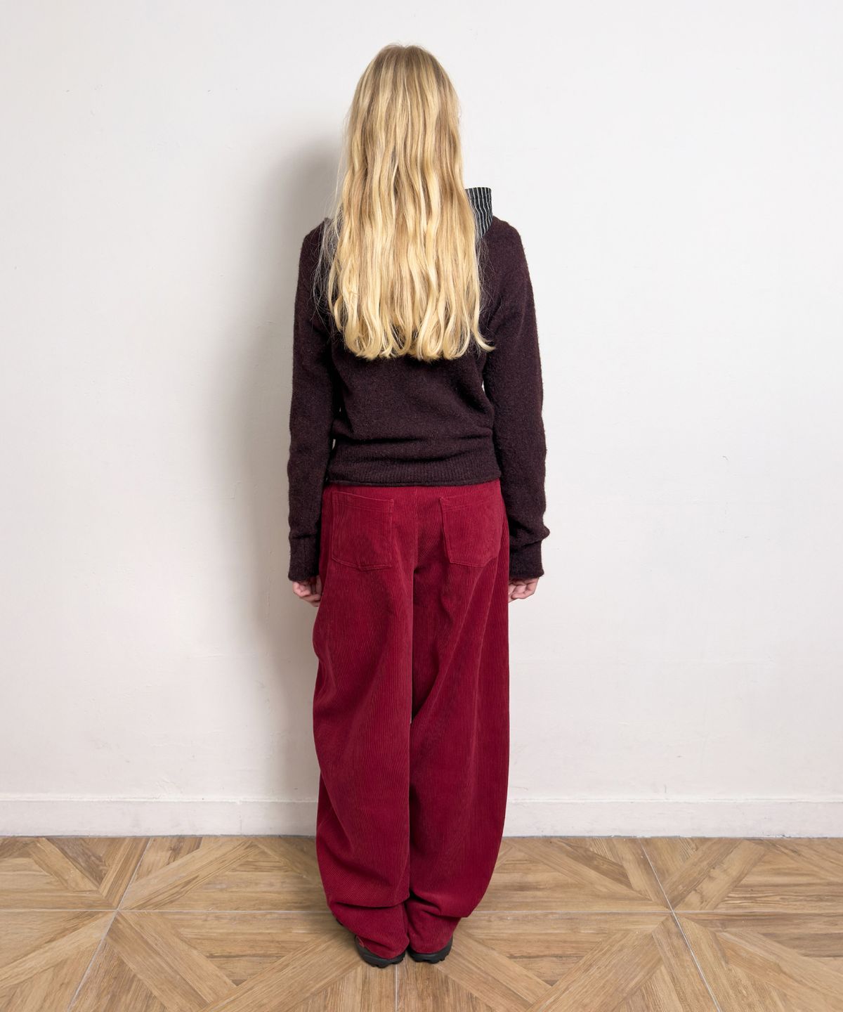 다이애그널(DIAGONAL) TWO WAY OFF SHOULDER KNIT (burgundy)