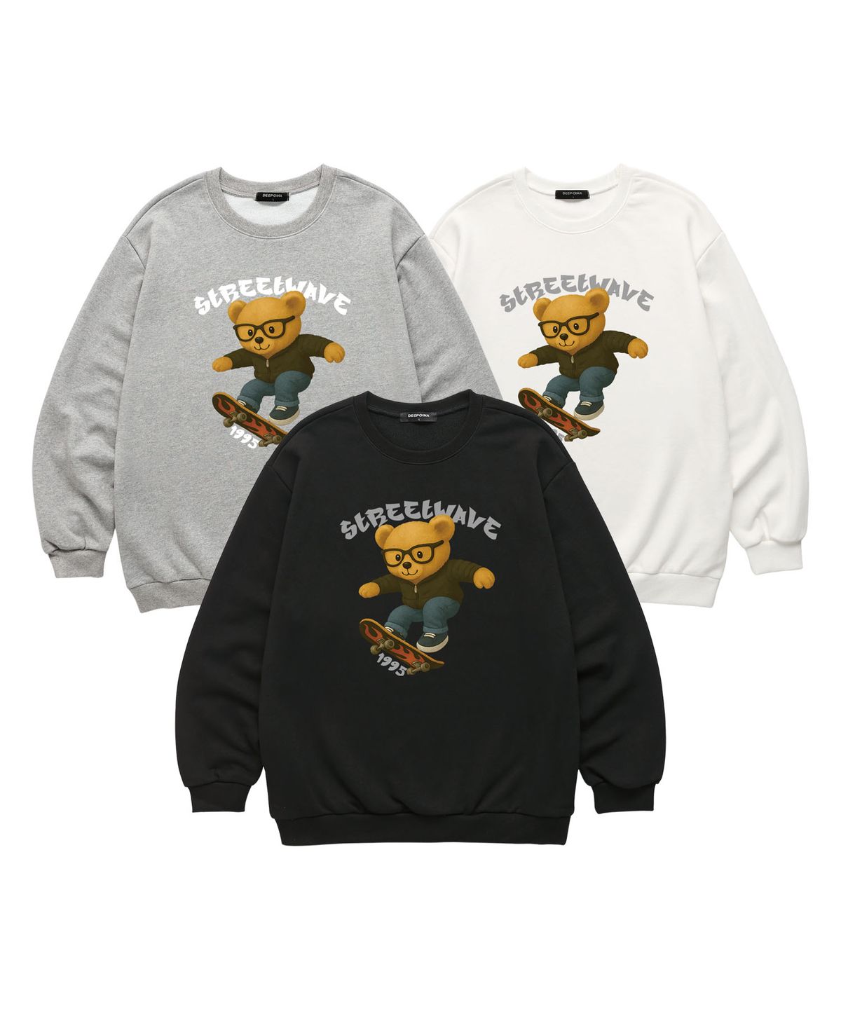 위씨(WISSY) Board Bear 맨투맨 (WLS029) 화이트