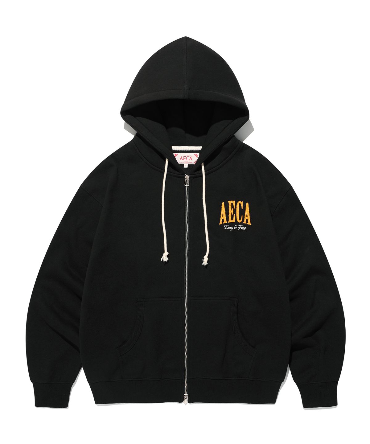 에이카화이트(AECA) AECA ARCH FELT BRUSHED ZIP UP HOODIE-BLACK
