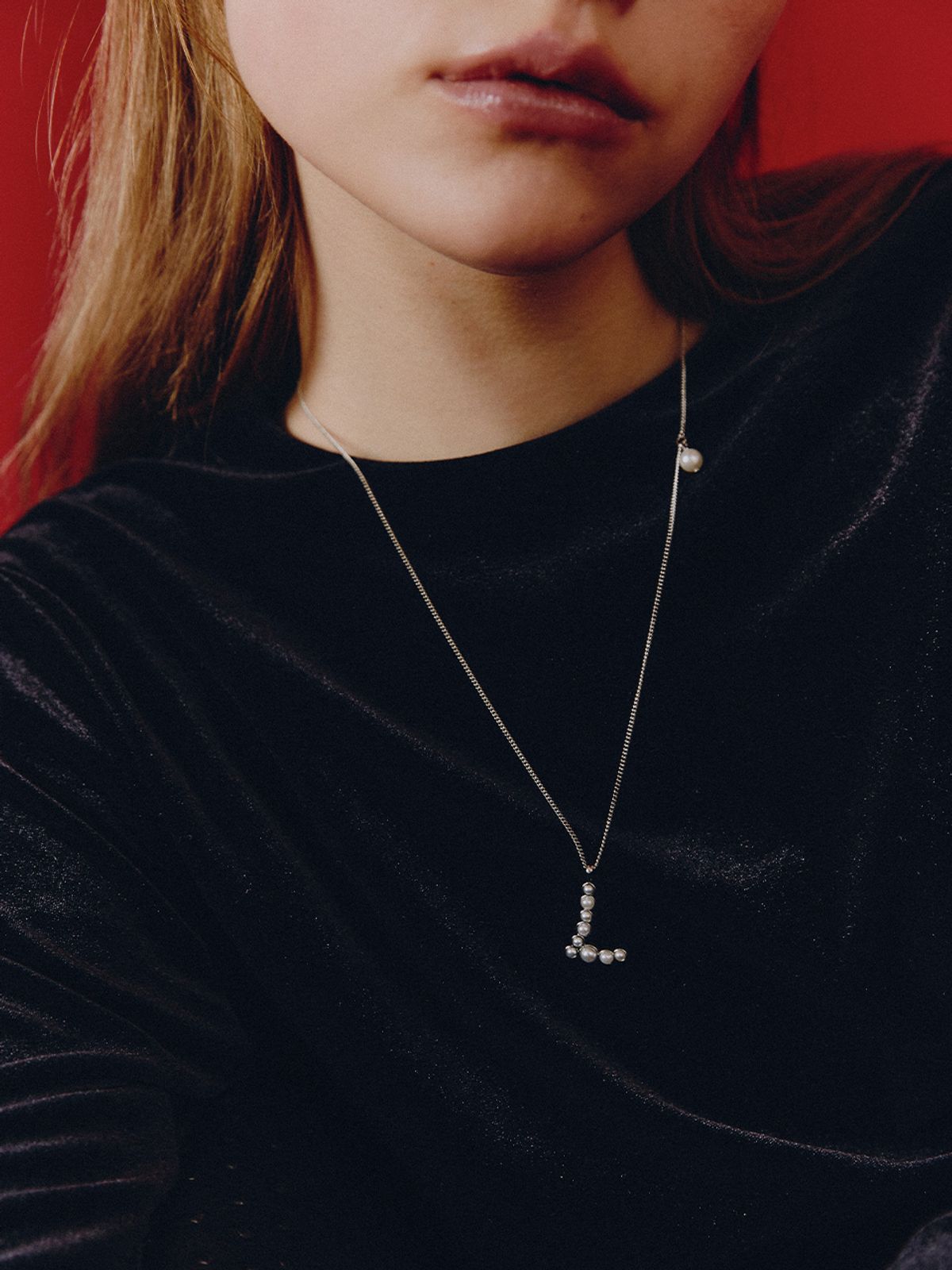 빈티지헐리우드(VINTAGE HOLLYWOOD) Pearly Initial Necklace_VH259ONE005M