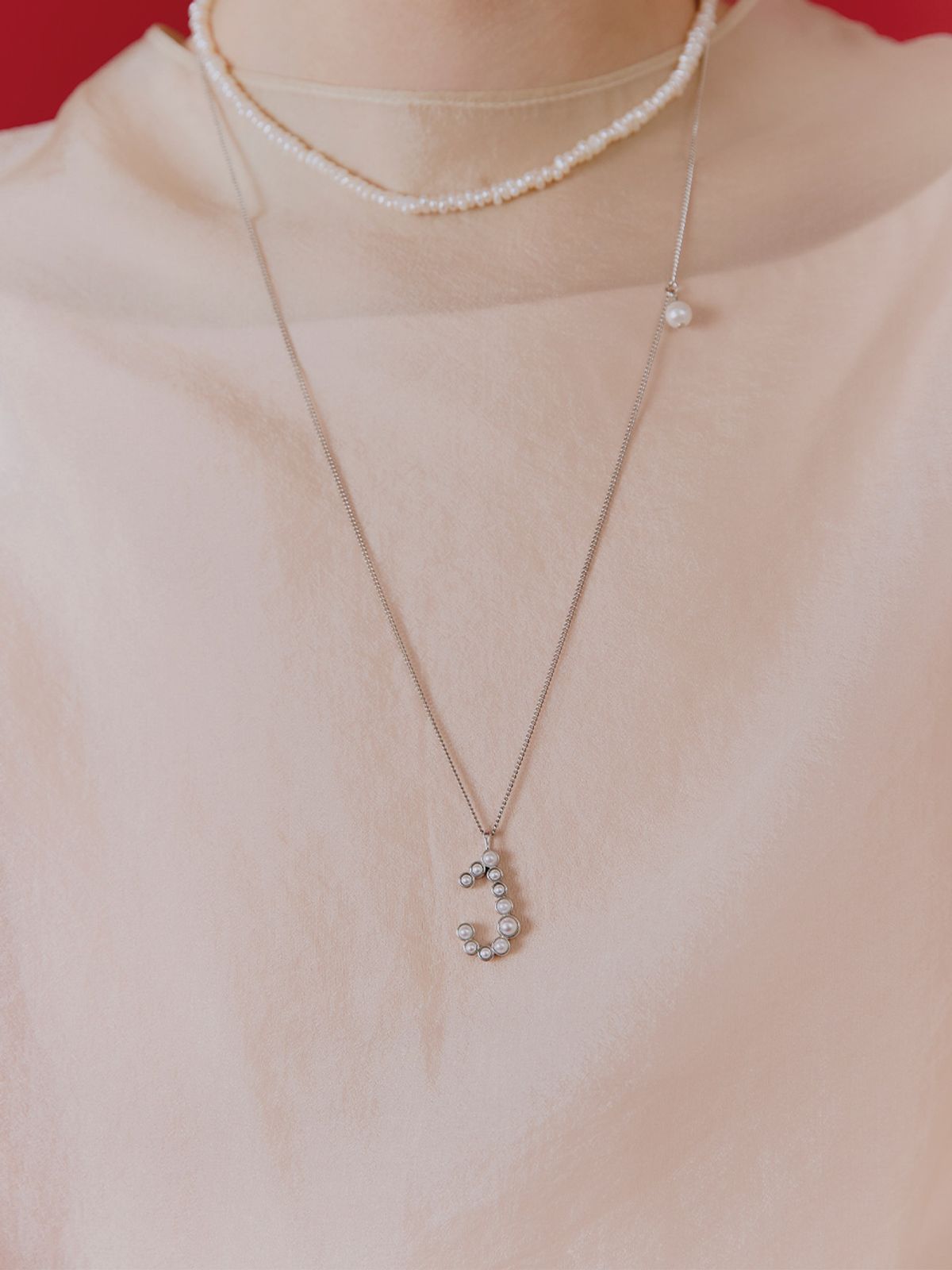 빈티지헐리우드(VINTAGE HOLLYWOOD) Pearly Initial Necklace_VH259ONE005M