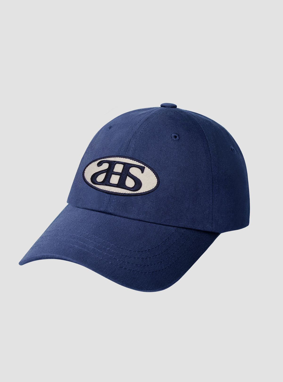 앤하츠(ANNEHEARTS) Oval Logo Patch Cap Navy