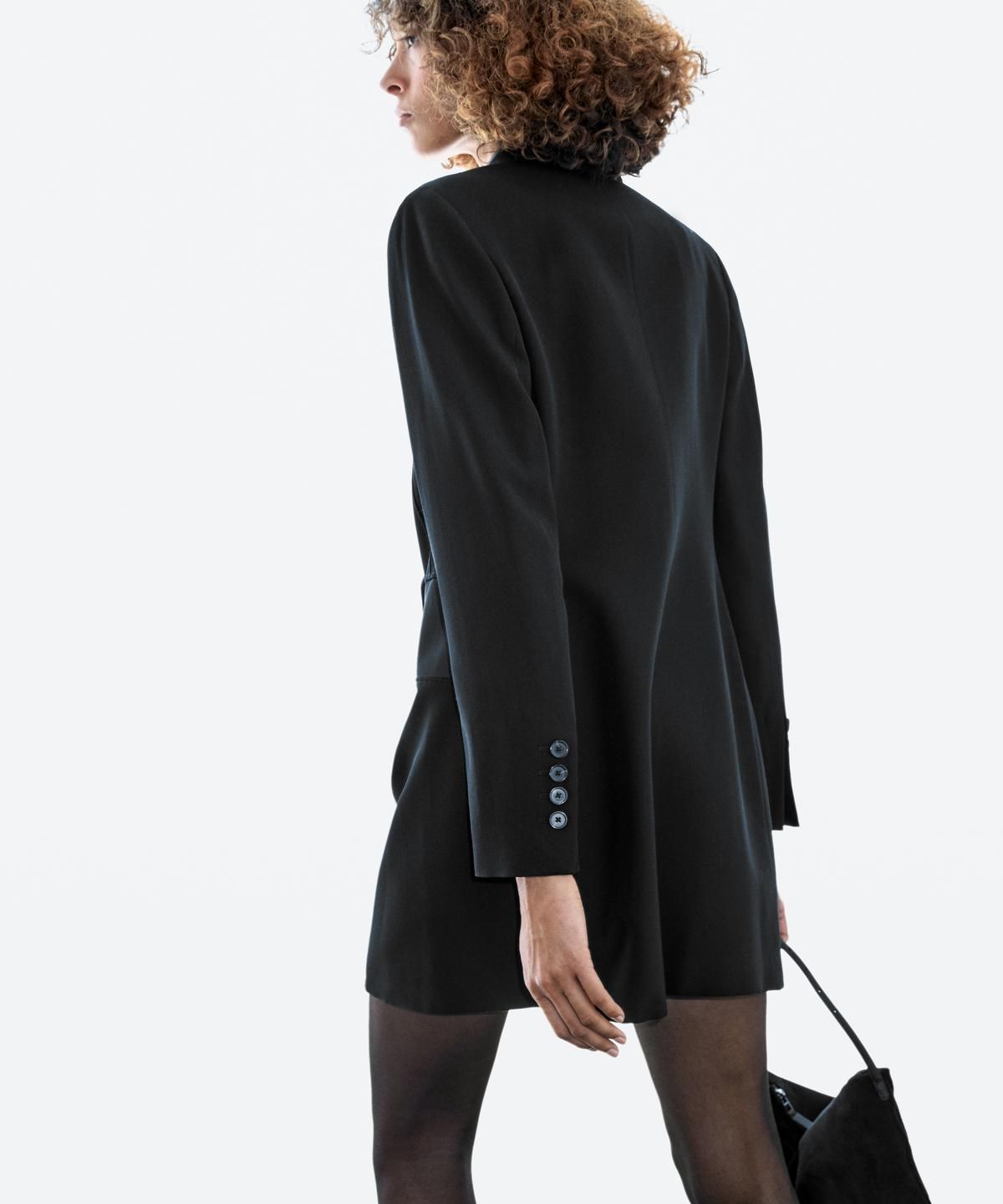 마시모두띠(MASSIMO DUTTI) 새틴 디테일 블레이저 스타일 원피스