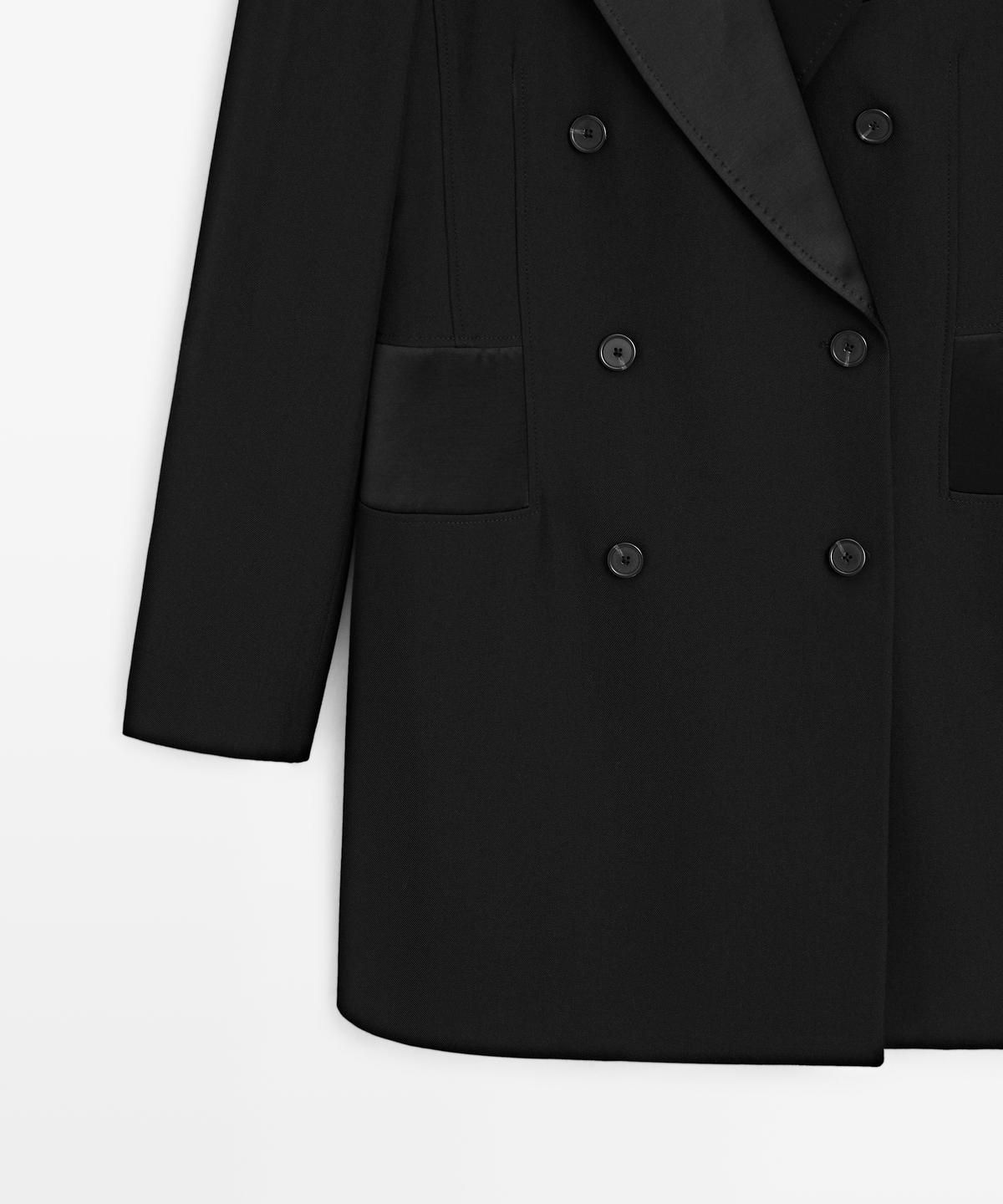 마시모두띠(MASSIMO DUTTI) 새틴 디테일 블레이저 스타일 원피스