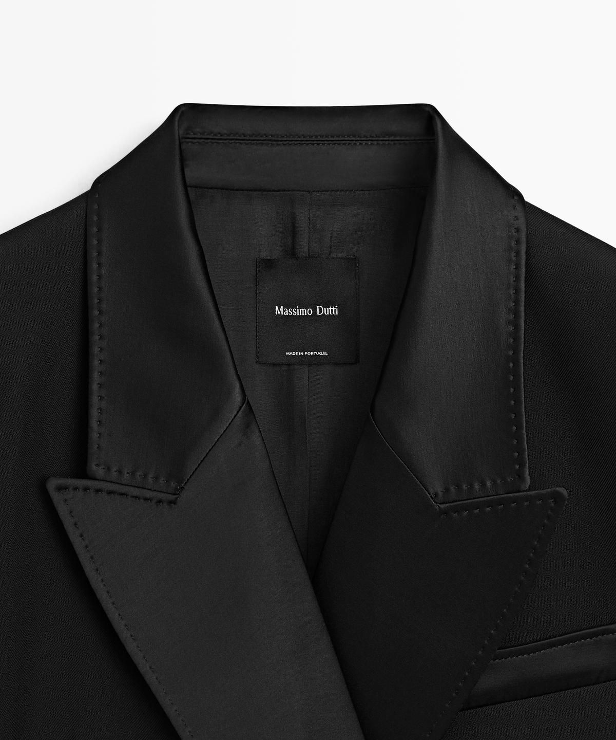 마시모두띠(MASSIMO DUTTI) 새틴 디테일 블레이저 스타일 원피스