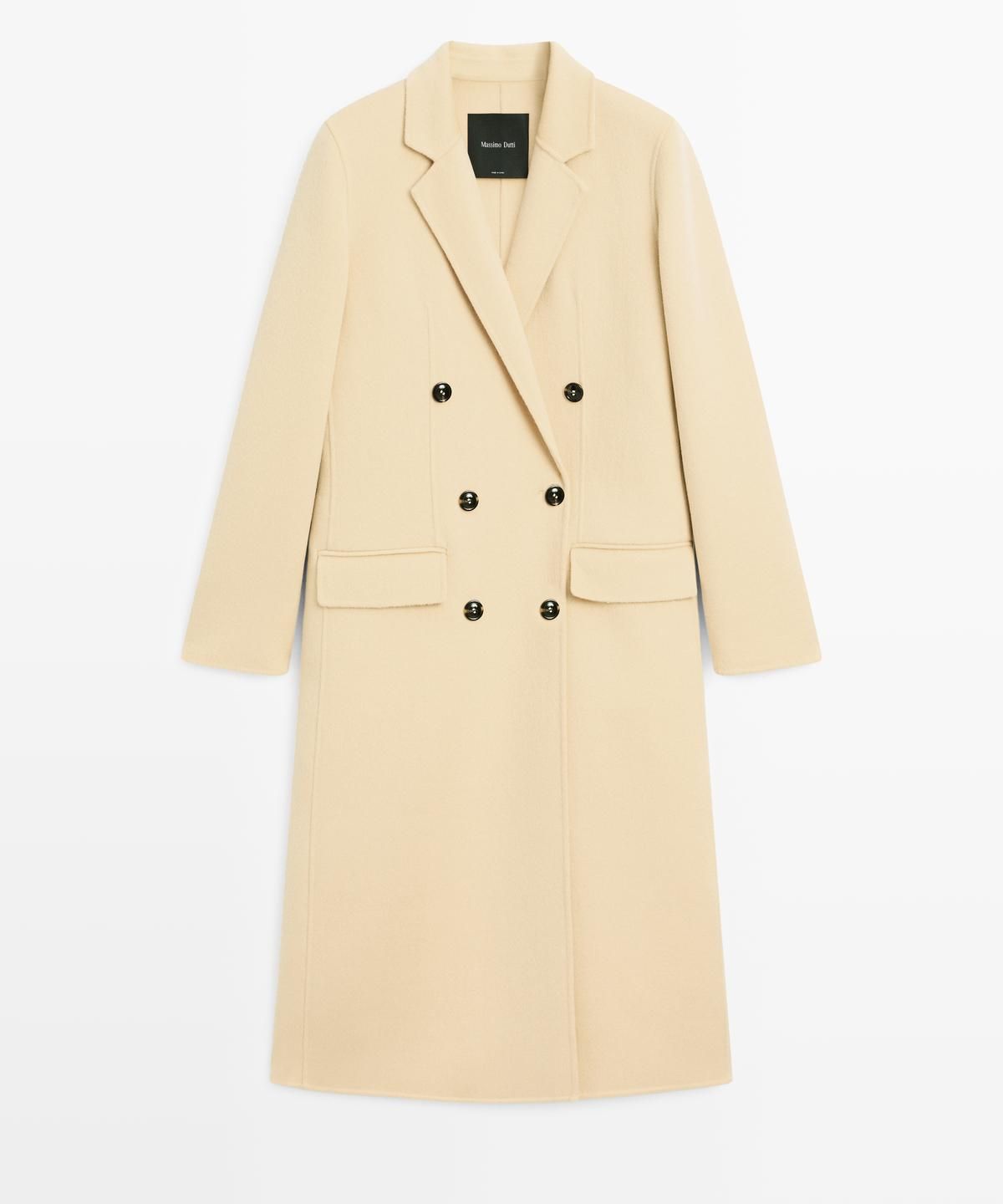 마시모두띠(MASSIMO DUTTI) 울 블렌드 롱 더블 브레스티드 코트