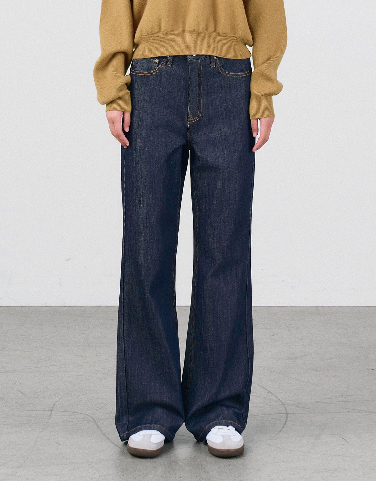 앤하츠(ANNEHEARTS) Non-faded Denim Pants Dark Blue