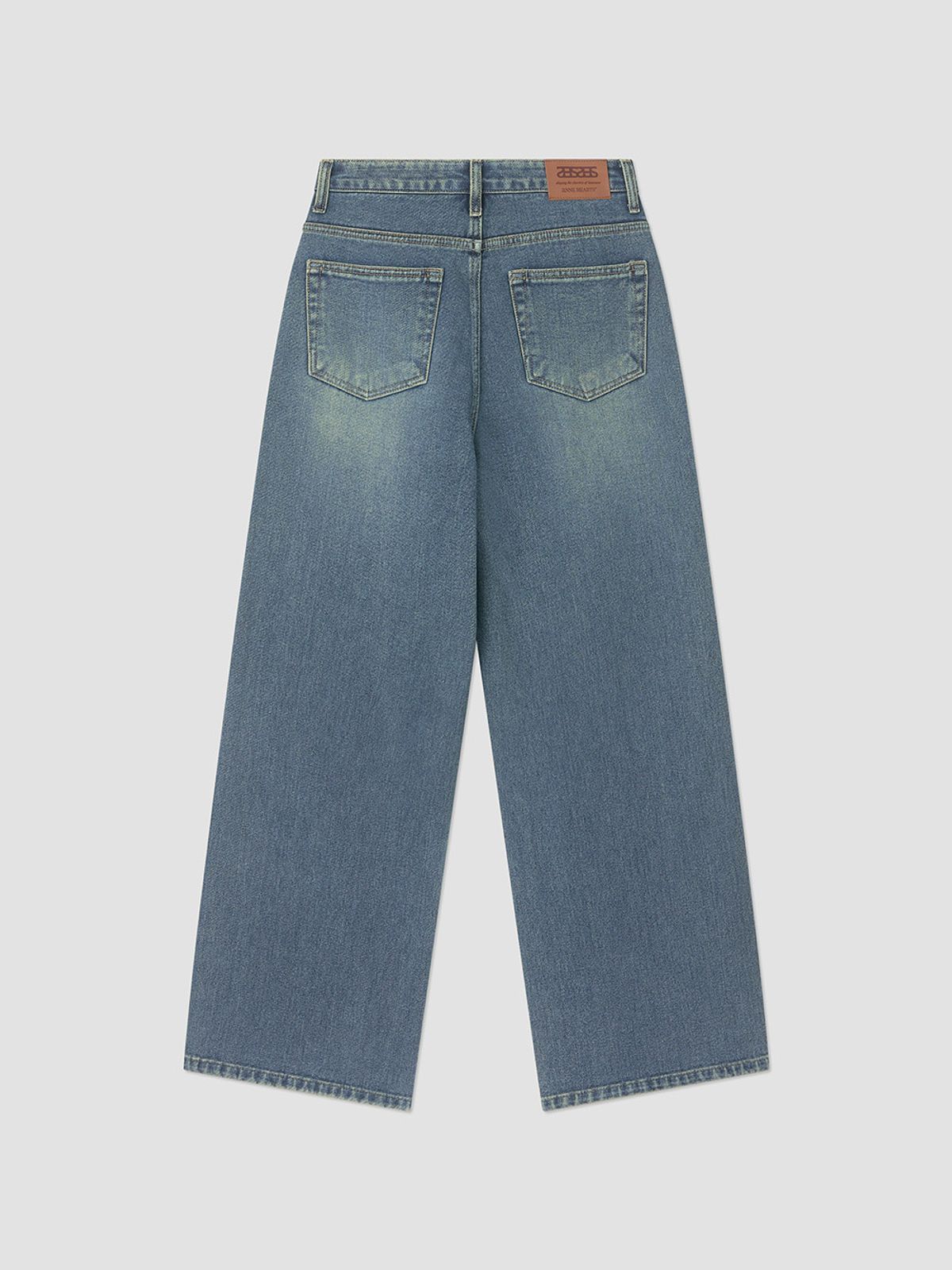 앤하츠(ANNEHEARTS) Classic Long Wide Denim Mid Blue