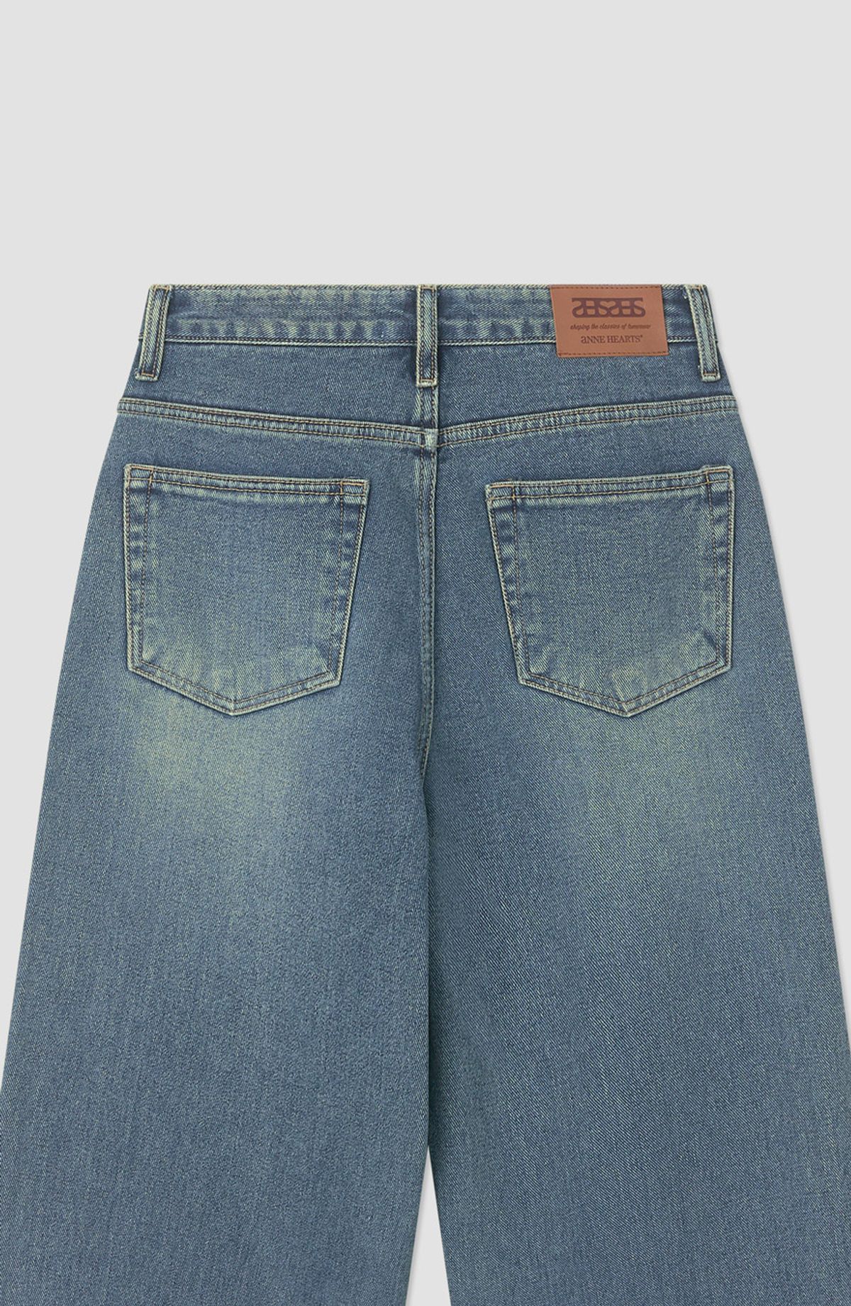 앤하츠(ANNEHEARTS) Classic Long Wide Denim Mid Blue