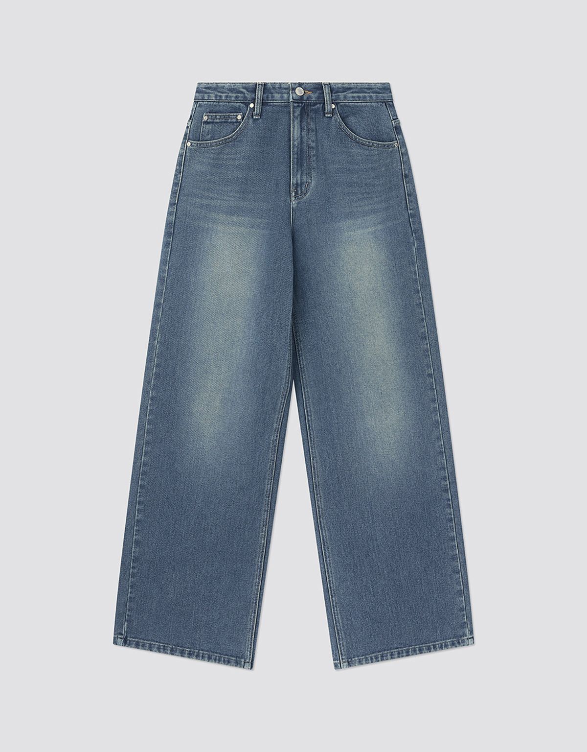 앤하츠(ANNEHEARTS) Classic Long Wide Denim Mid Blue