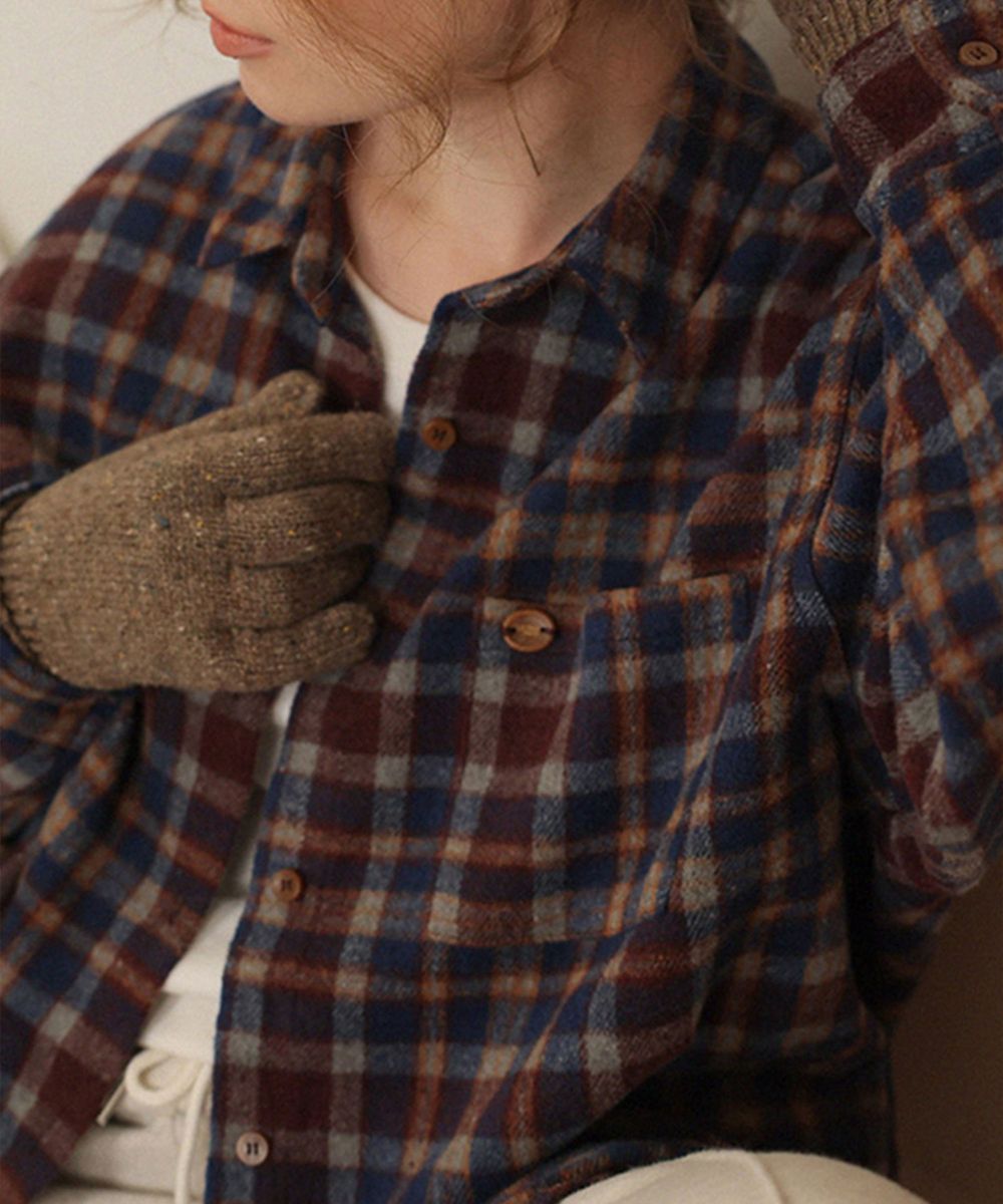 룸페커(ROOMPACKER) 빈티지 코인 기모 체크 셔츠_navy - 사이즈 & 후기 | 무신사