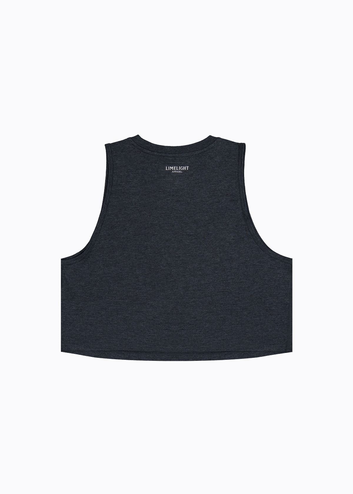 라임라잇 어패럴(LIMELIGHT APPAREL) 애슬릿 우먼즈 크롭 슬리브리스 (차콜 멜란지/화이트)