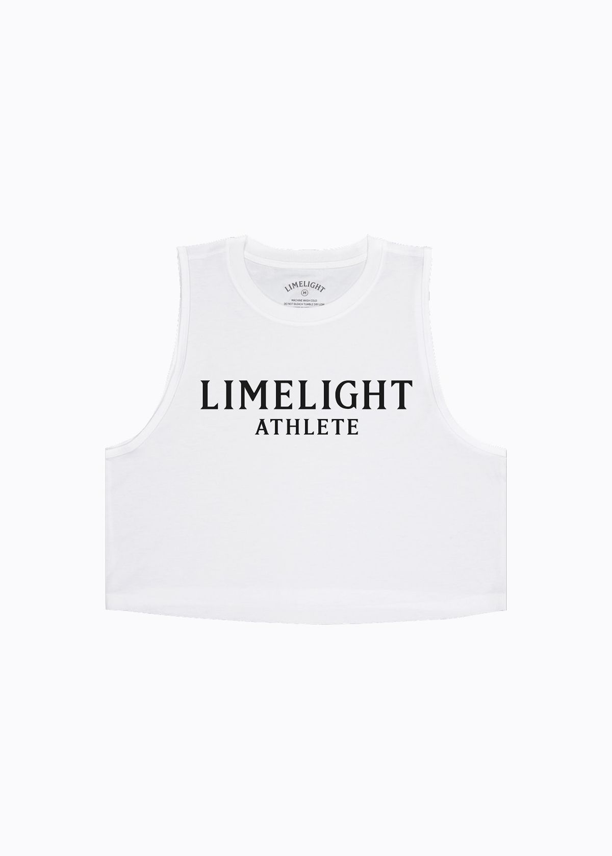 라임라잇 어패럴(LIMELIGHT APPAREL) 애슬릿 우먼즈 크롭 슬리브리스 (화이트/블랙)