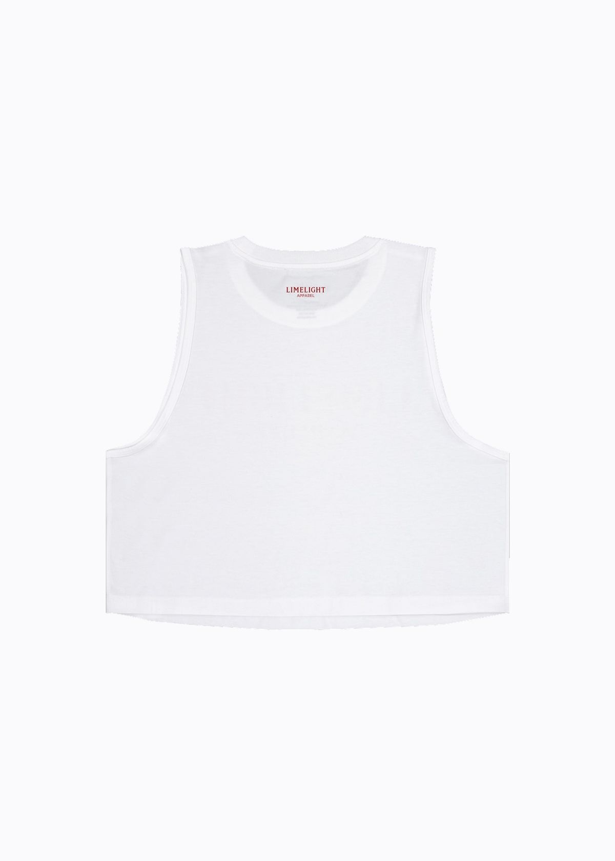 라임라잇 어패럴(LIMELIGHT APPAREL) 애슬릿 우먼즈 크롭 슬리브리스 (화이트/레드)
