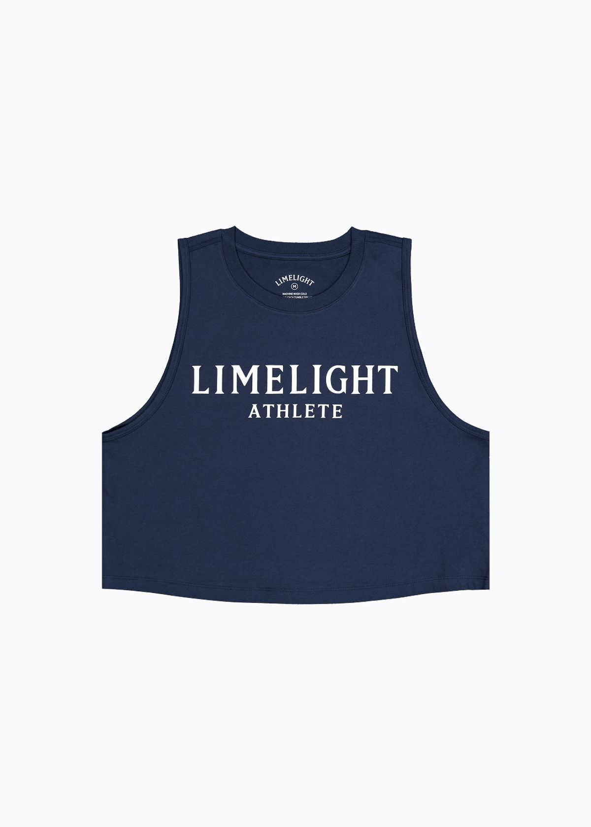 라임라잇 어패럴(LIMELIGHT APPAREL) 애슬릿 우먼즈 크롭 슬리브리스 (네이비/화이트)