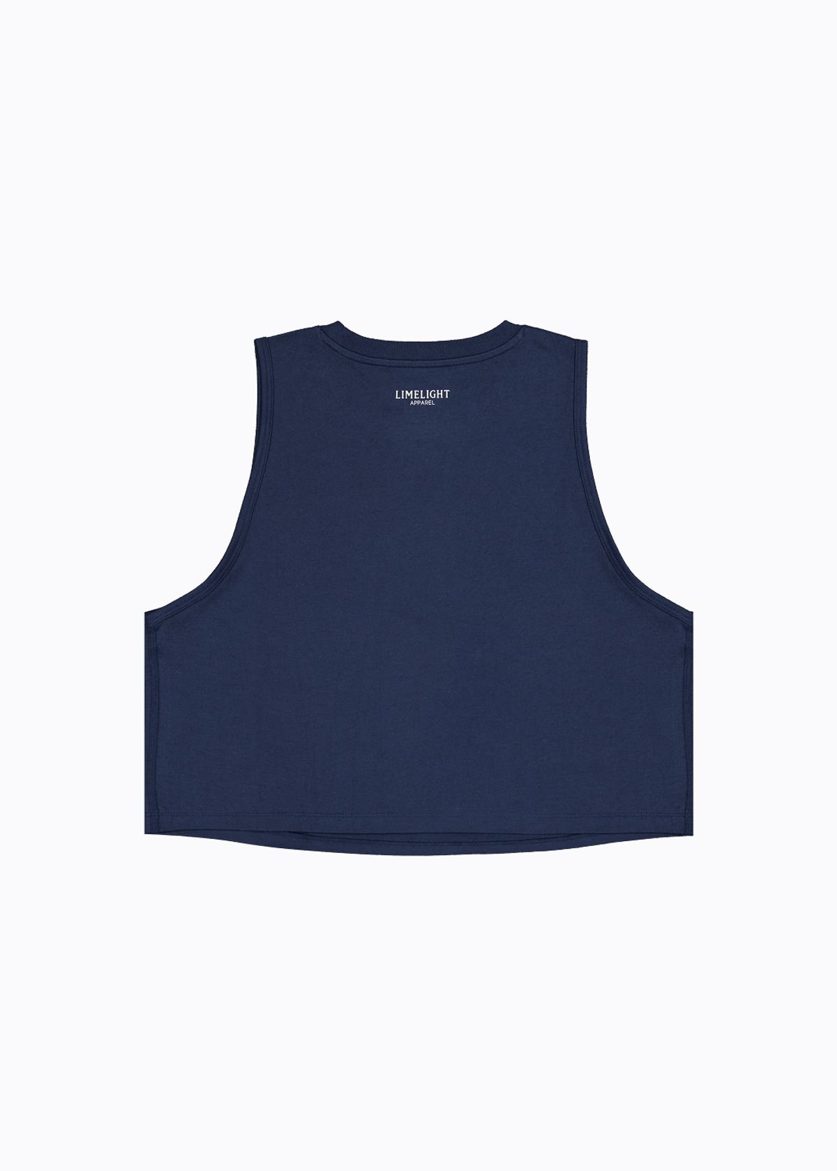 라임라잇 어패럴(LIMELIGHT APPAREL) 애슬릿 우먼즈 크롭 슬리브리스 (네이비/화이트)