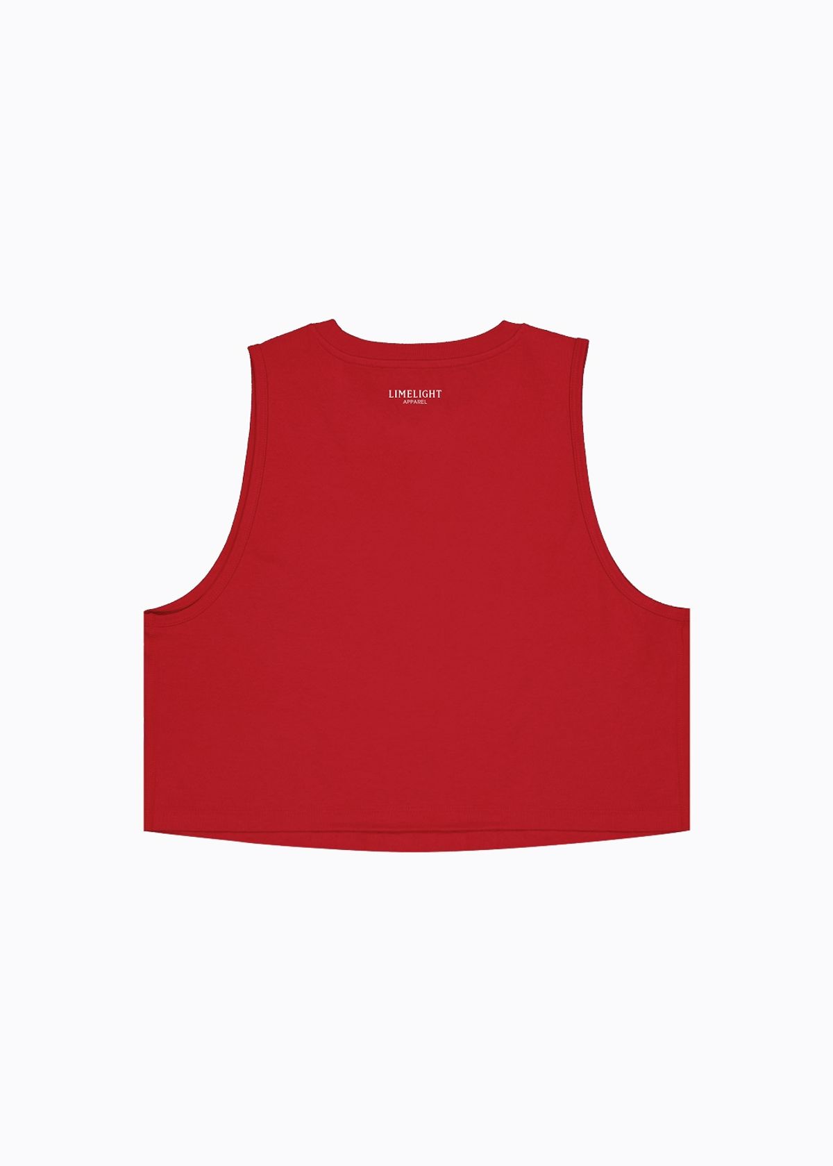 라임라잇 어패럴(LIMELIGHT APPAREL) 애슬릿 우먼즈 크롭 슬리브리스 (레드/화이트)