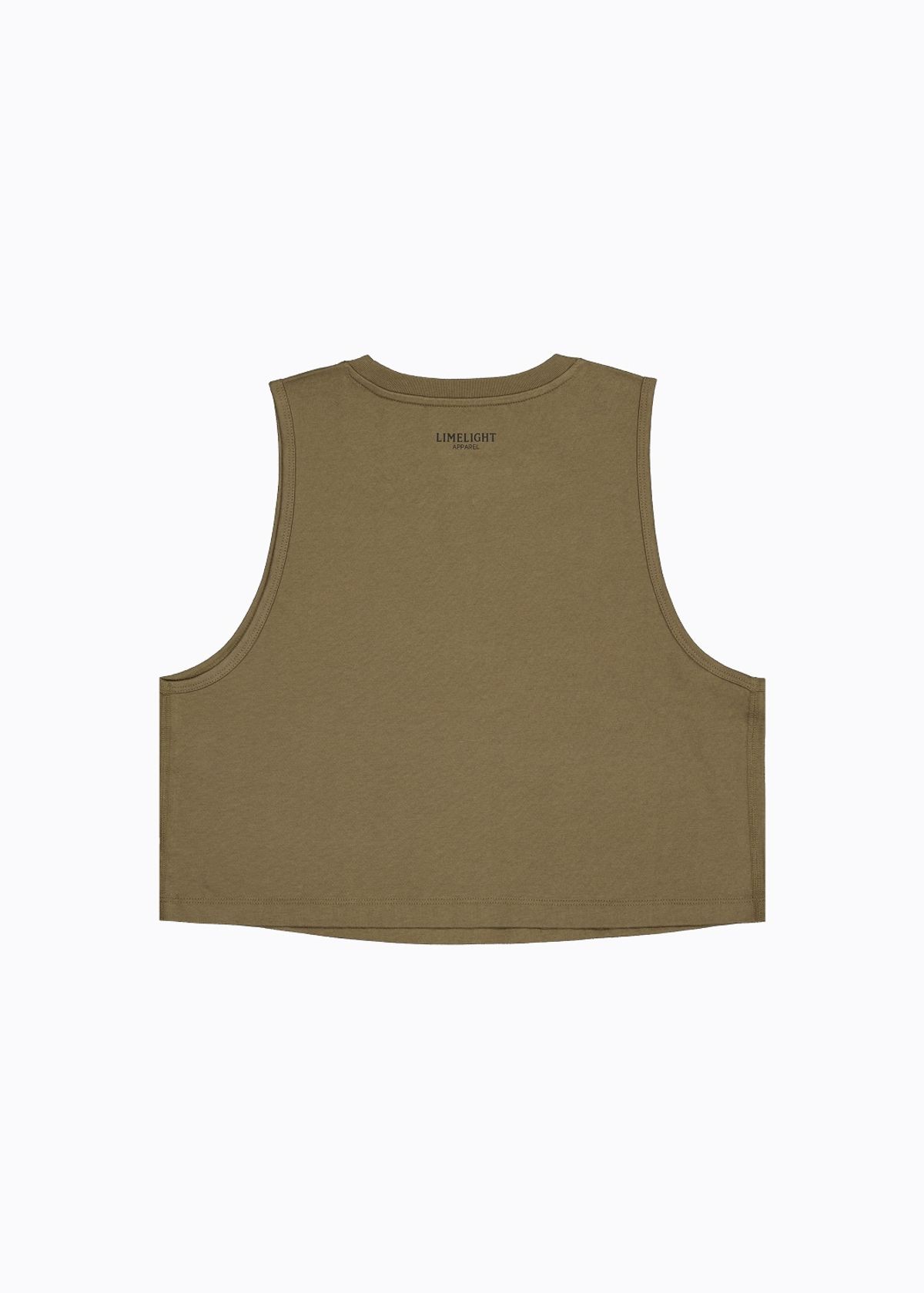 라임라잇 어패럴(LIMELIGHT APPAREL) 애슬릿 우먼즈 크롭 슬리브리스 (카키/블랙)