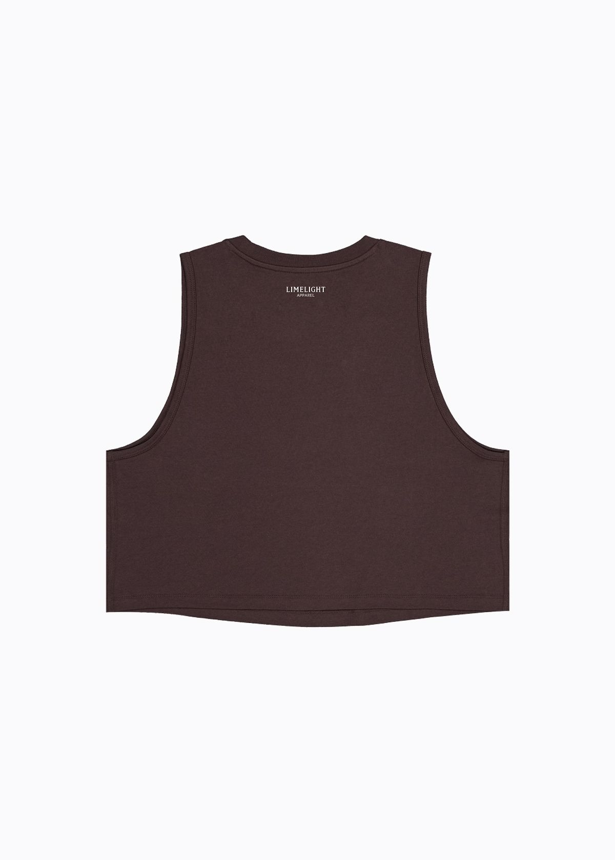 라임라잇 어패럴(LIMELIGHT APPAREL) 애슬릿 우먼즈 크롭 슬리브리스 (브라운/화이트)