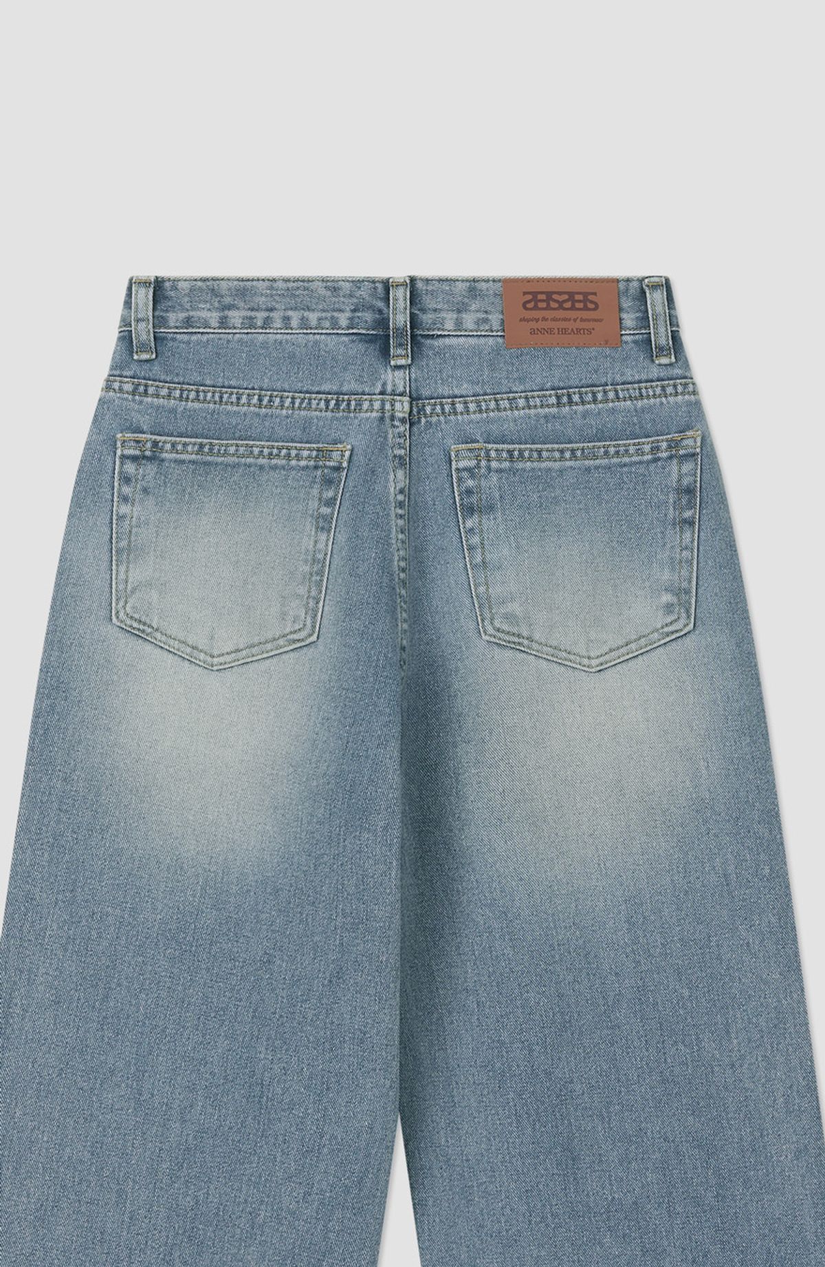 앤하츠(ANNEHEARTS) Classic Long Wide Denim Light Blue
