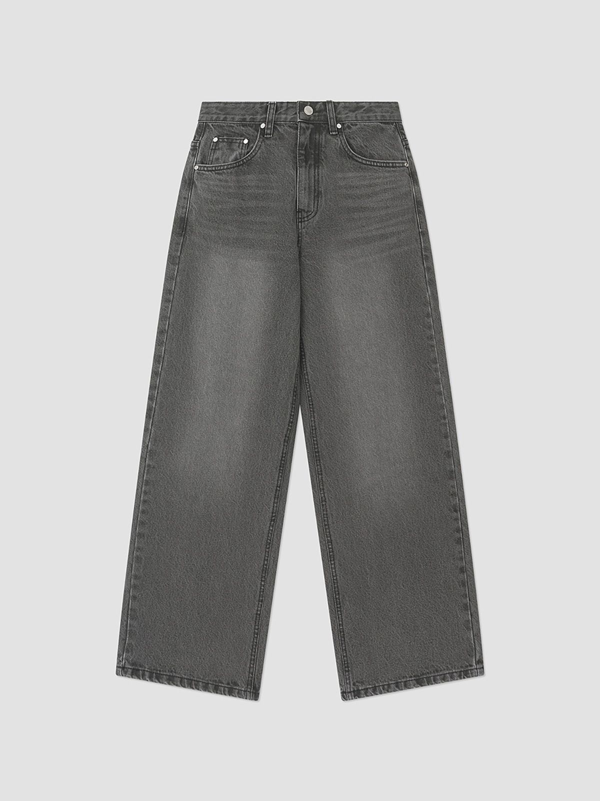 앤하츠(ANNEHEARTS) Classic Long Wide Denim Washed Black