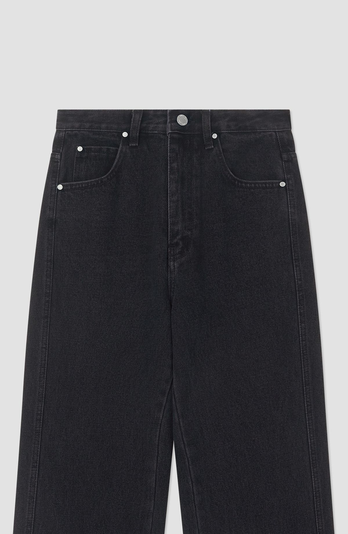 앤하츠(ANNEHEARTS) Color Wide Denim Pants Black