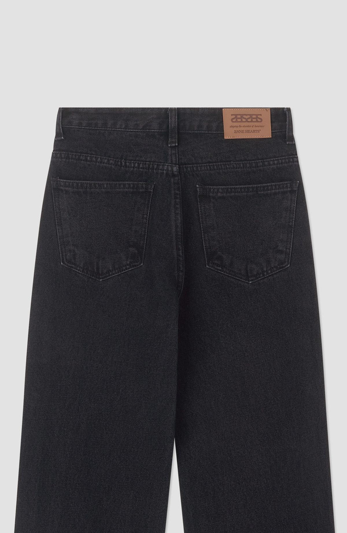앤하츠(ANNEHEARTS) Color Wide Denim Pants Black