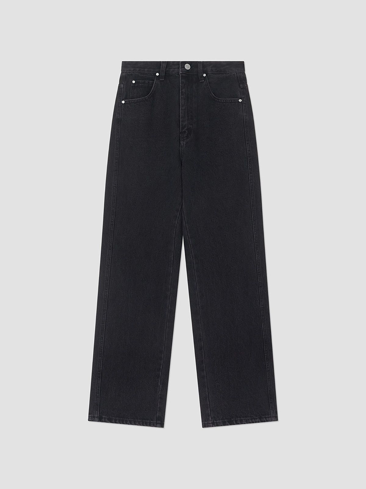 앤하츠(ANNEHEARTS) Color Wide Denim Pants Black