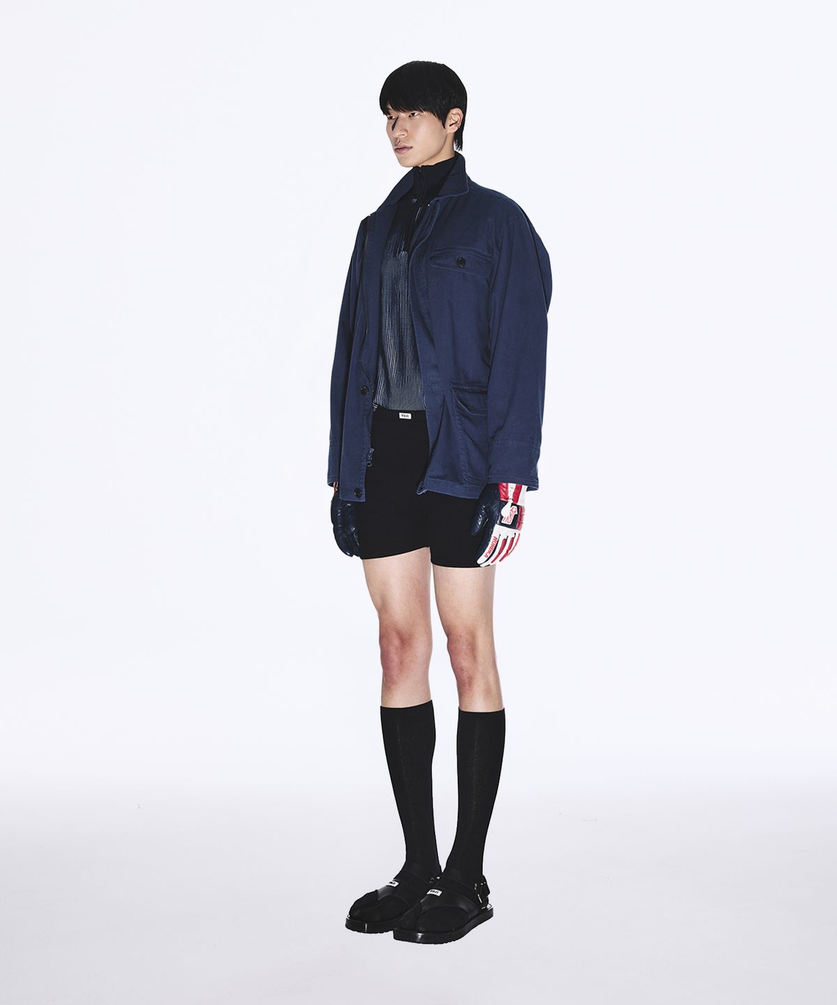 유지(YUJI) VINTAGE WASHED HUNTING COAT NAVY