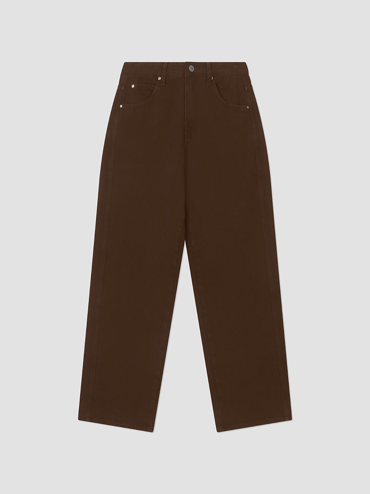 앤하츠(ANNEHEARTS) Color Wide Denim Pants Dark Brown