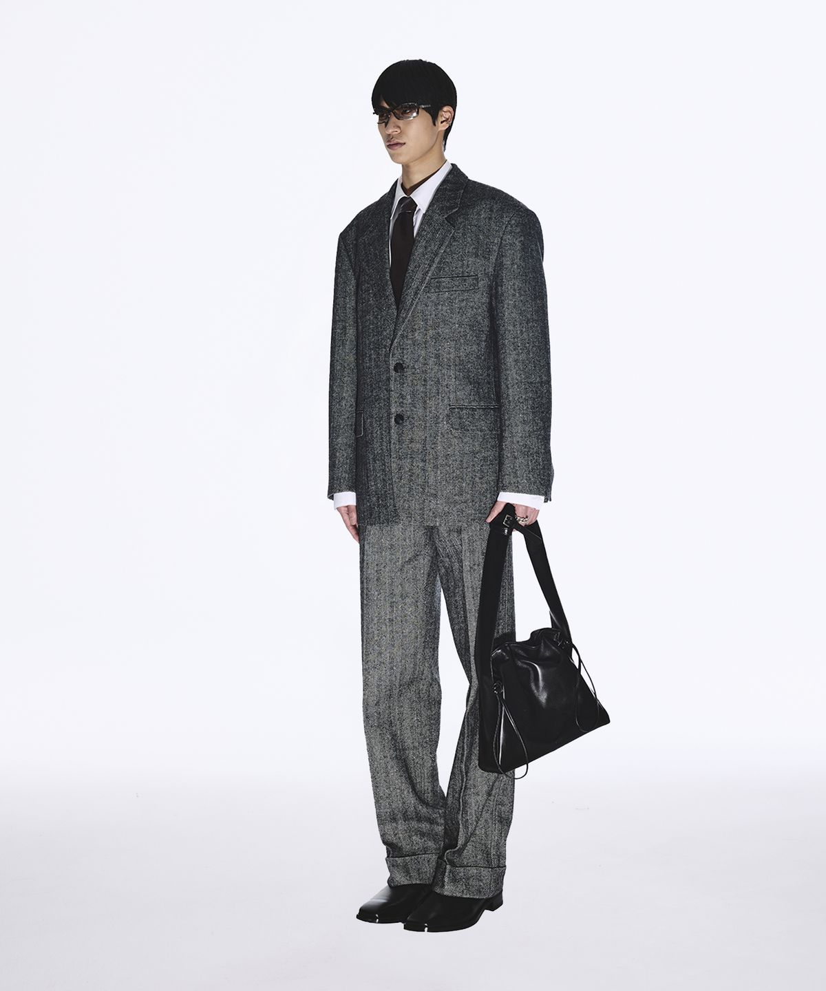 유지(YUJI) WOOL SINGLE TAILORED JACKET DARK GREY