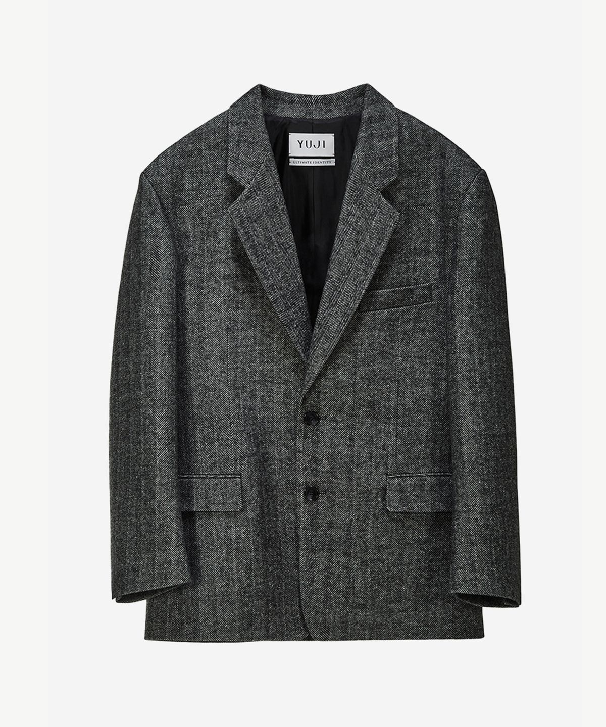 유지(YUJI) WOOL SINGLE TAILORED JACKET DARK GREY