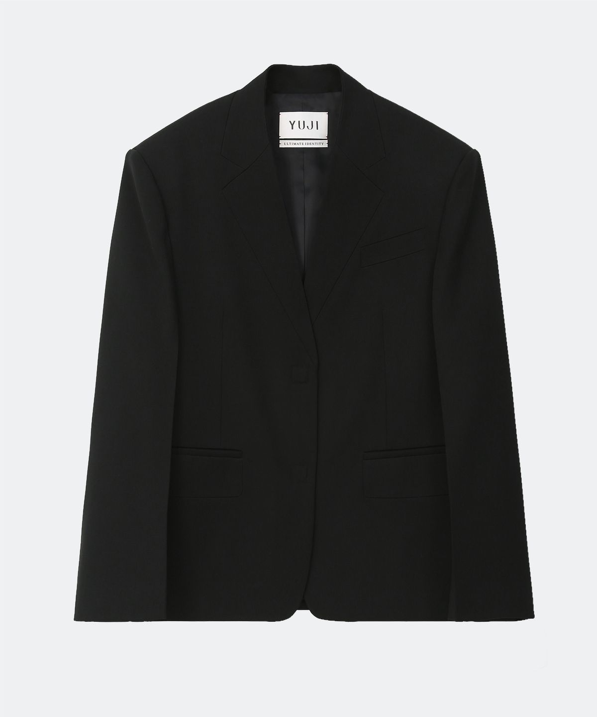 유지(YUJI) FLATTENED TAILORED JACKET BLACK