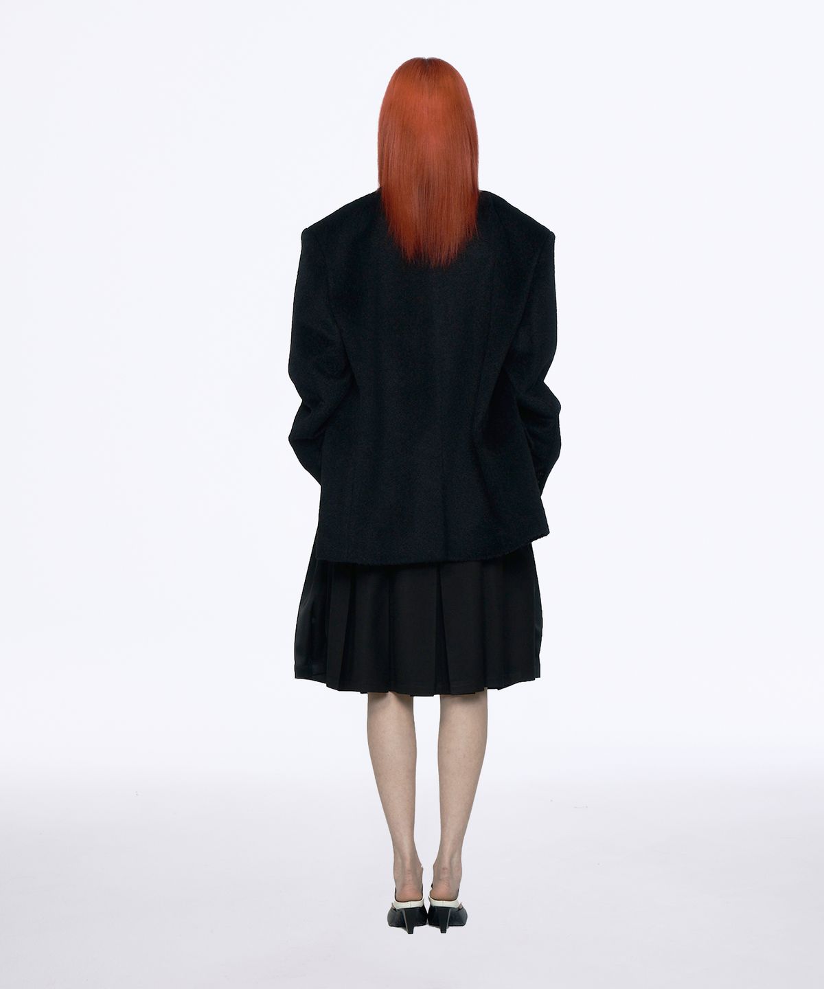 유지(YUJI) OVERSIZE WOOL ALPAKA TAILORED JACKET BLACK