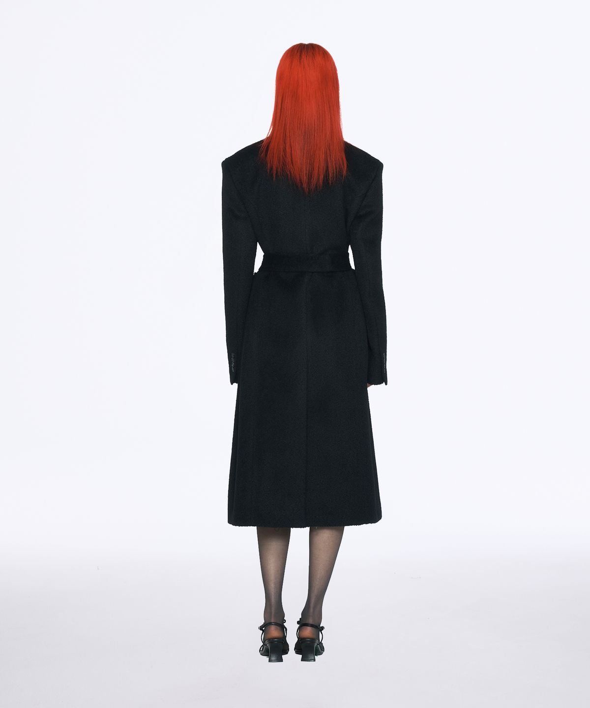 유지(YUJI) WOOL ALPAKA BLEND LONG COAT BLACK