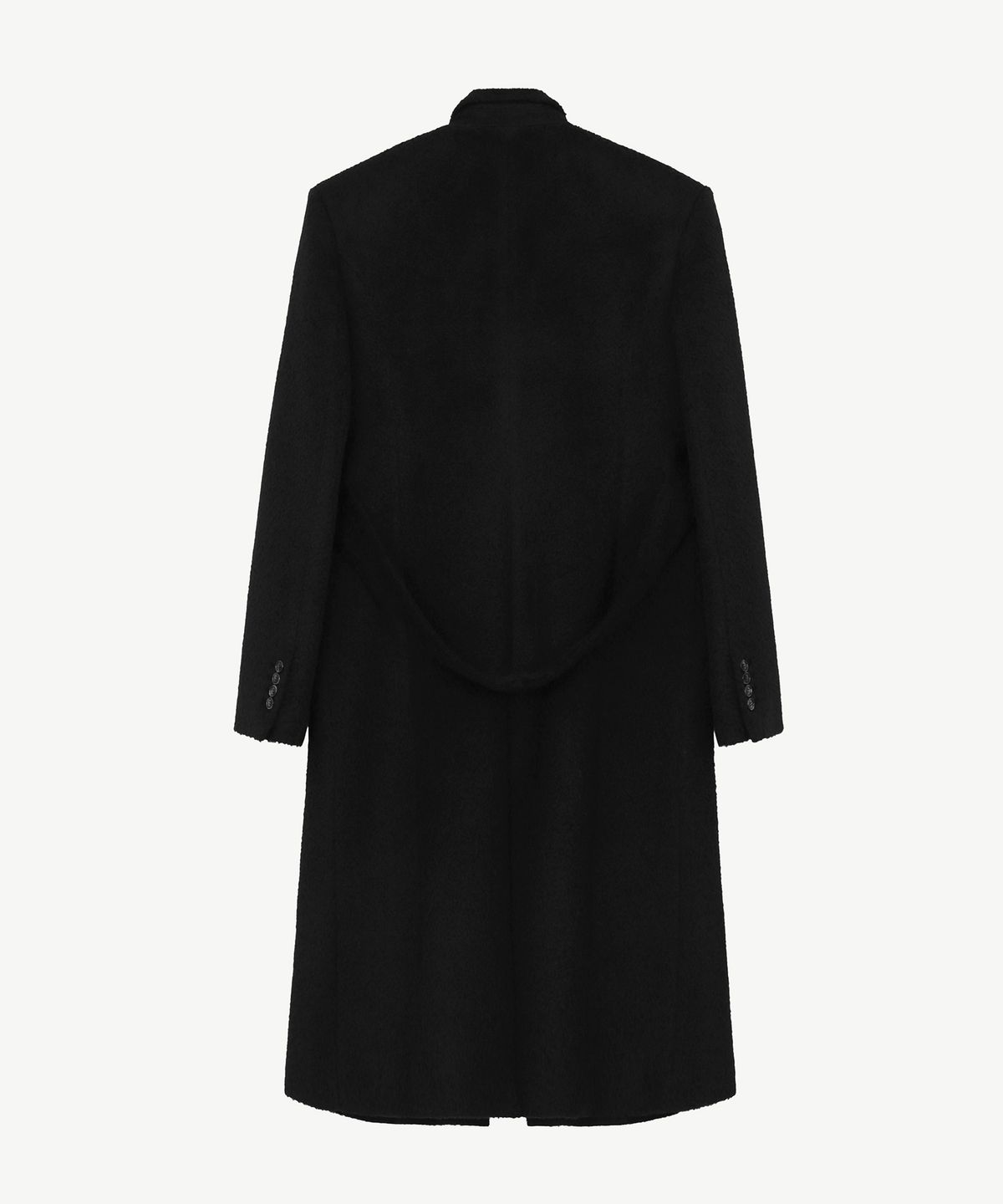 유지(YUJI) WOOL ALPAKA BLEND LONG COAT BLACK