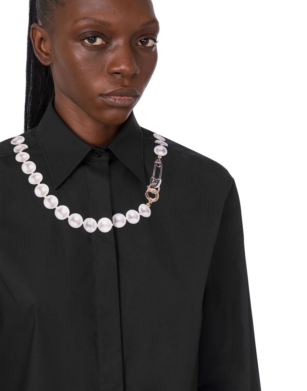 모스키노(MOSCHINO) 프린트 스트레치 코튼 포플린 셔츠