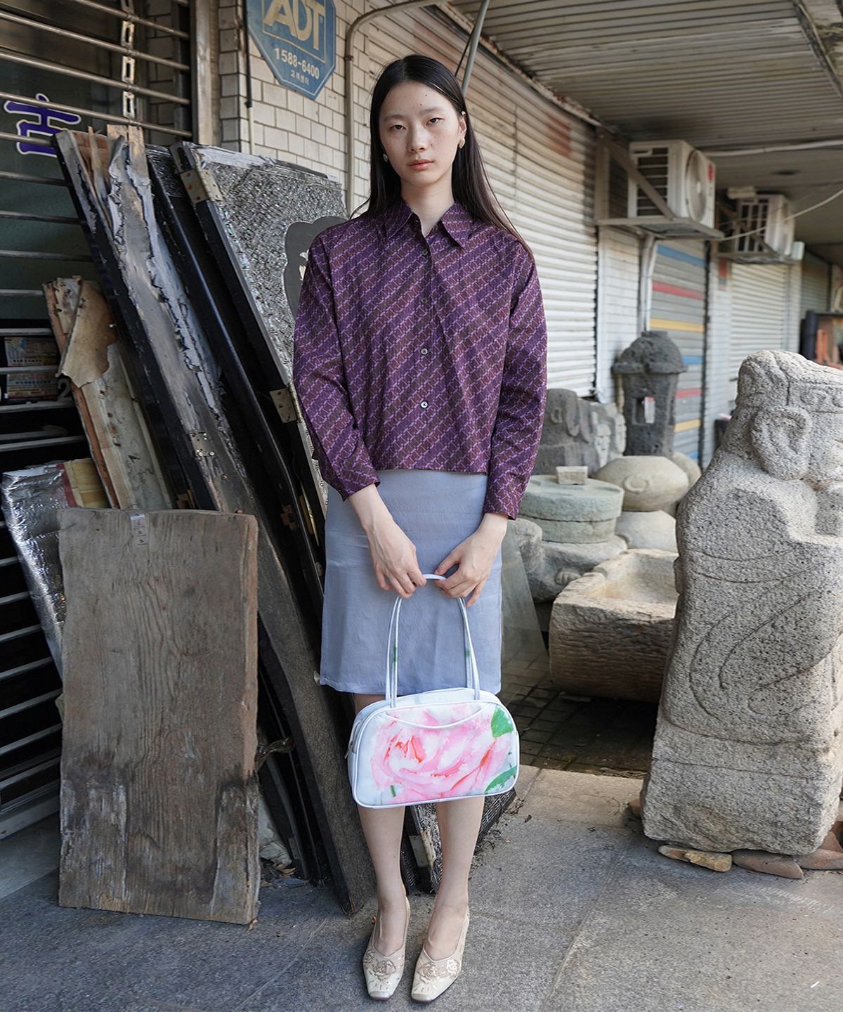 누아누(NUUANU) Linha Skirt_Misty Blue