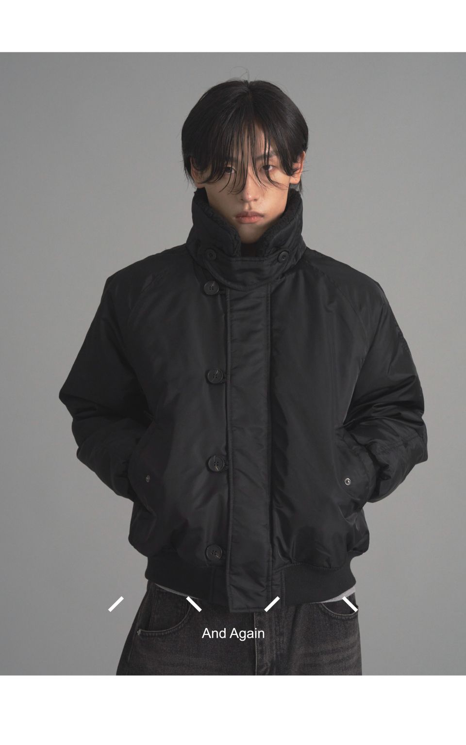 MUSINSA公式 | ANDAGAIN エアフィールドボンバージャケット（ブラック）