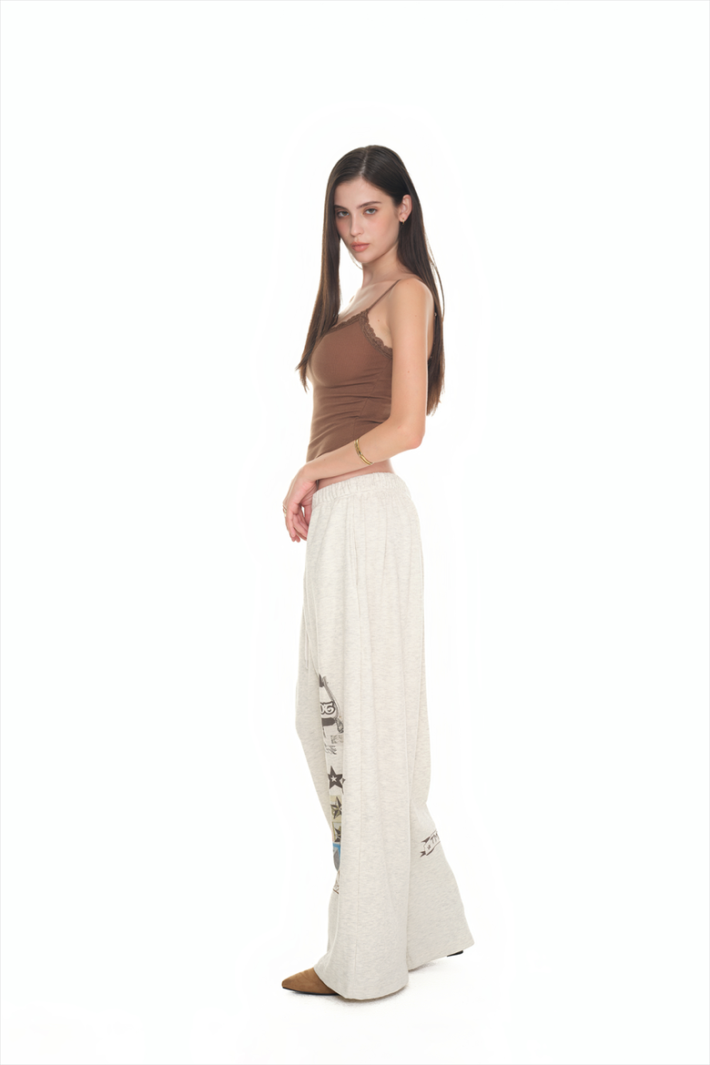 MUSINSA公式 | TOOMUCHTAX PRINTED WAFFLE PANTS (IVORY)