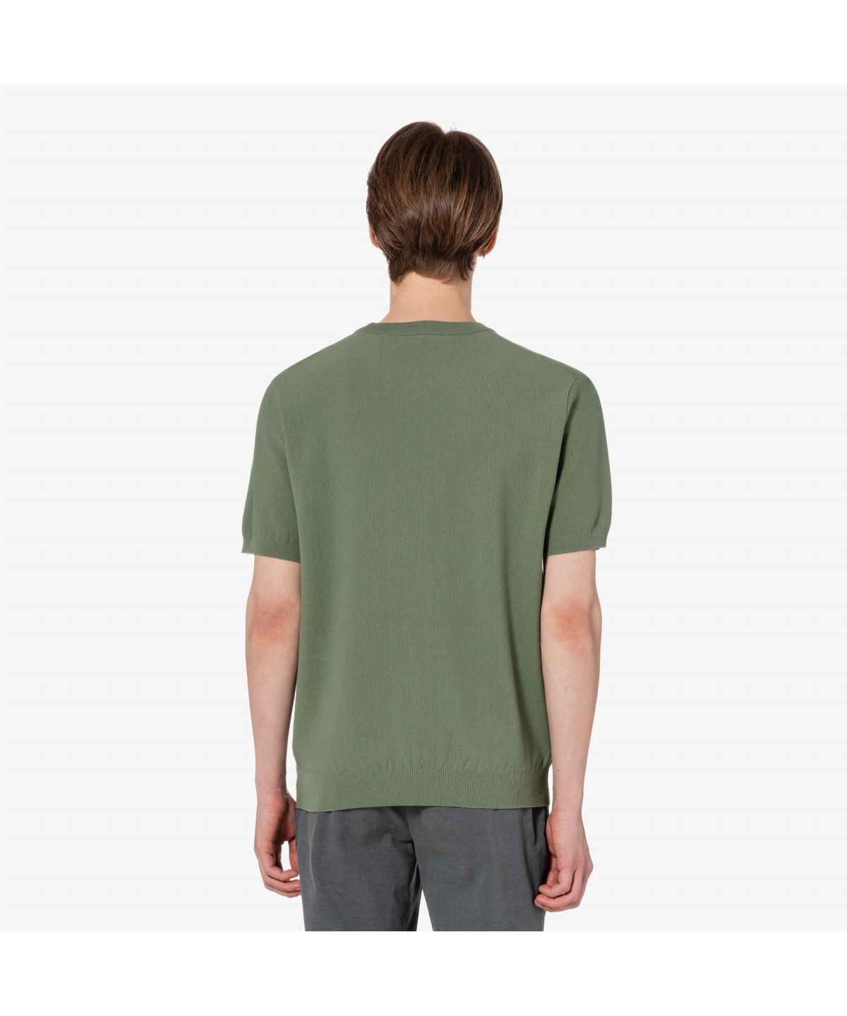라코스테(LACOSTE) 남성 솔리드 반팔 크루넥 스웨터 AH224E-55G BMY